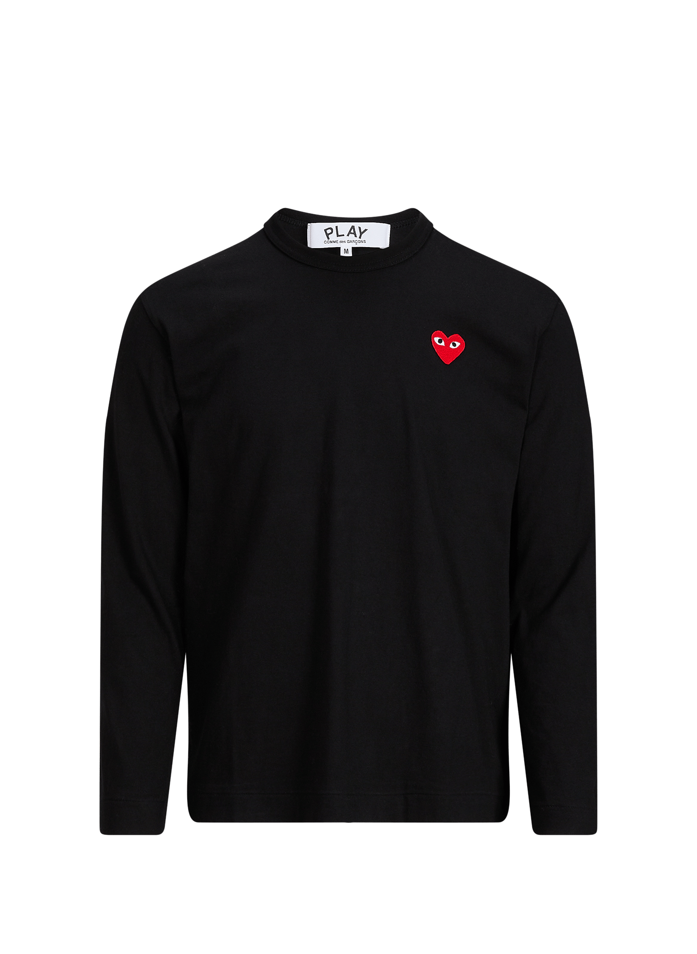 T-Shirt mit Rundhalsausschnitt und Stickerei aus Baumwolle COMME DES GARCONS PLAY Schwarz