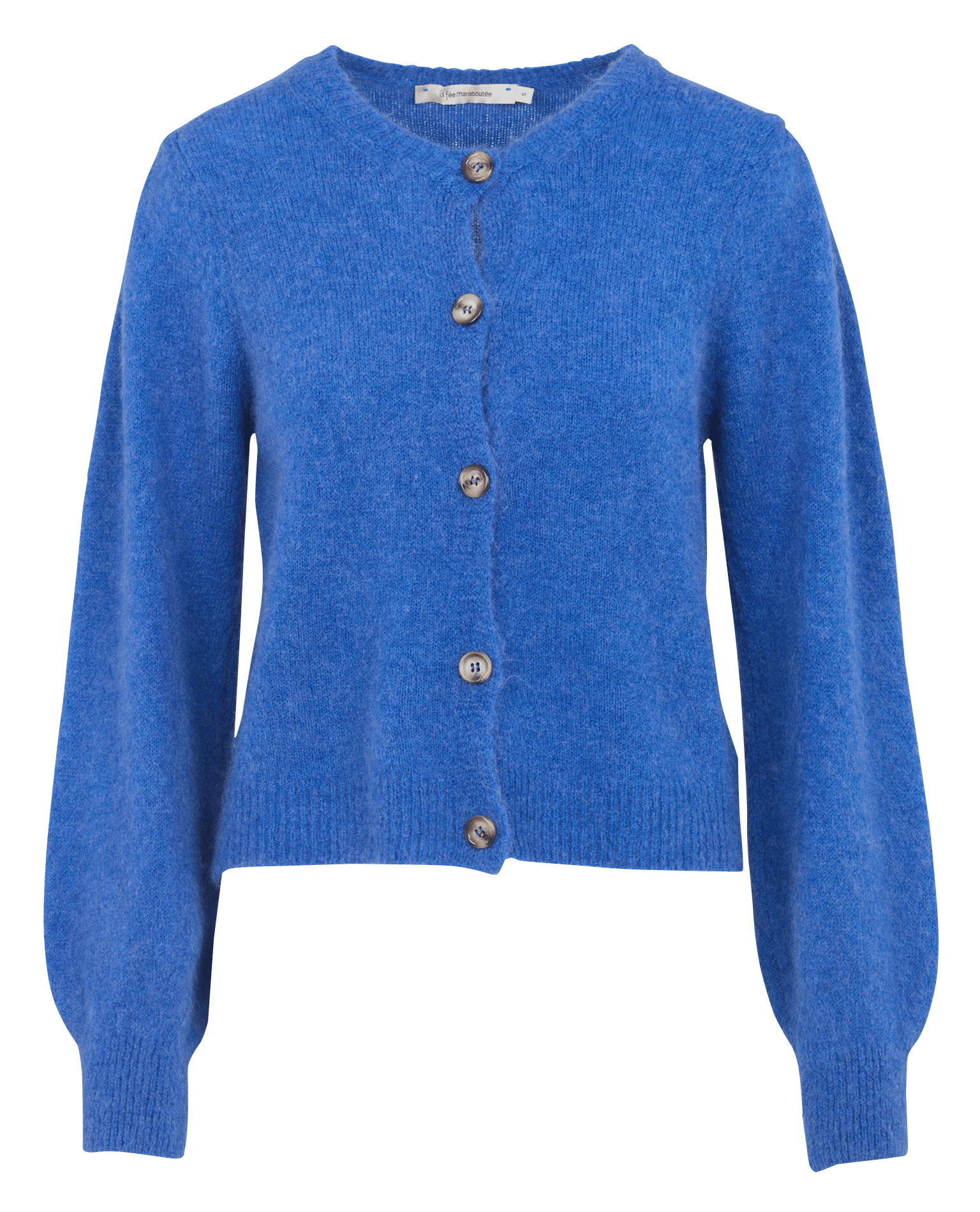 Ruimvallend vest met ronde hals in een gemengde breiwerkstof LA FEE MARABOUTEE Blauw