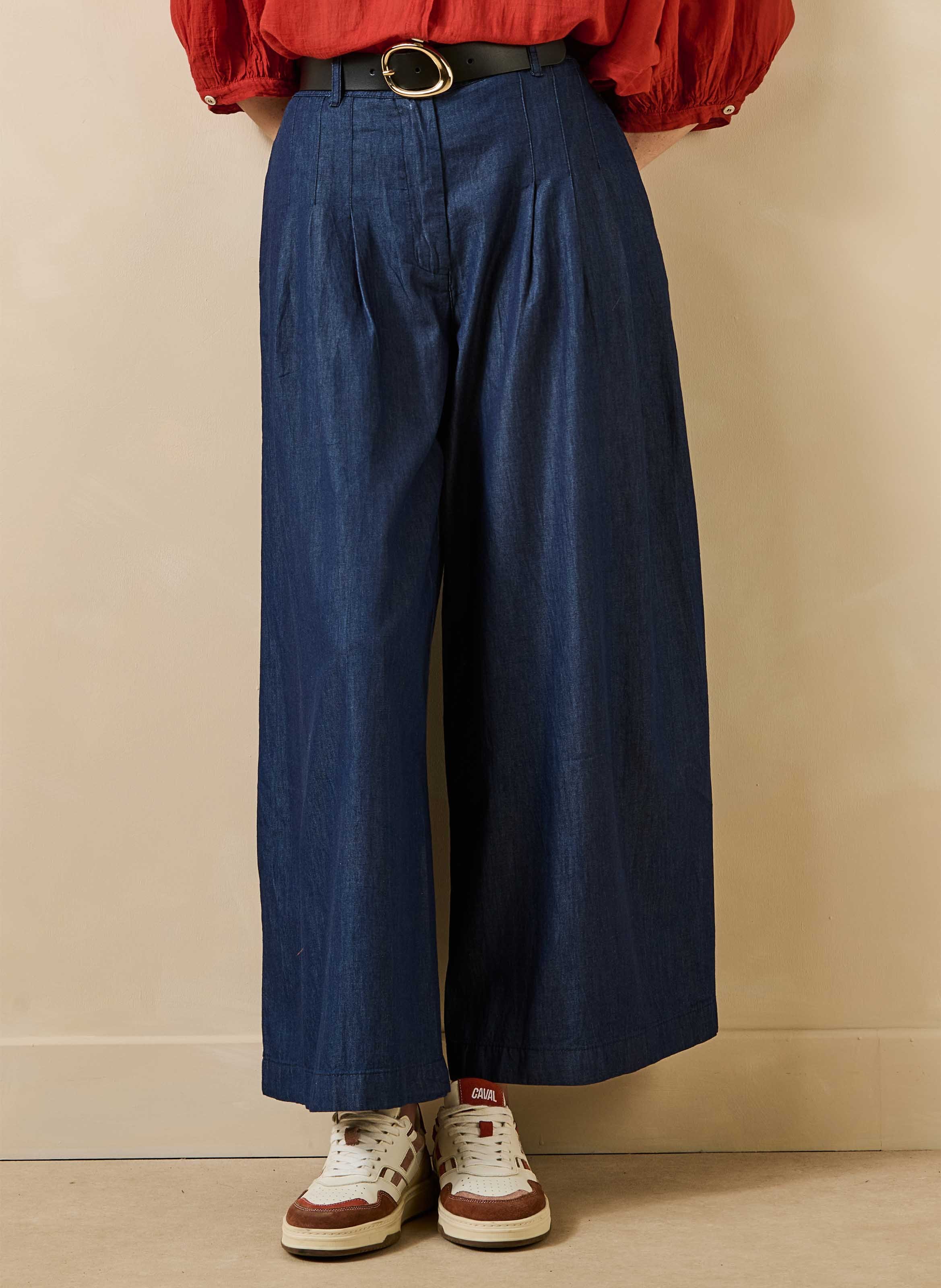 7/8-katoenen broek LA FEE MARABOUTEE Blauw