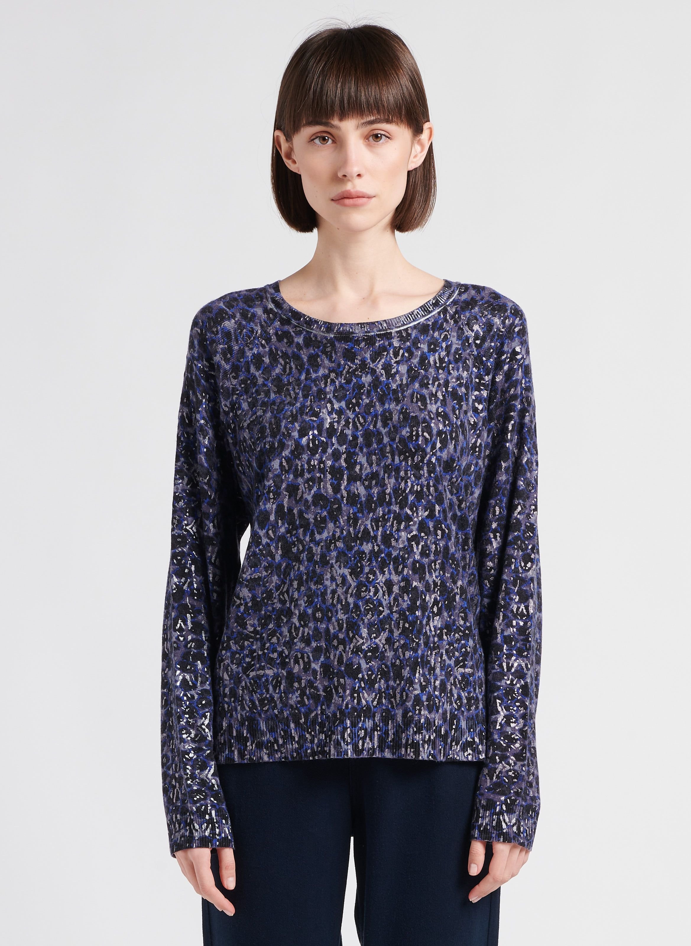 Pull col rond imprimé