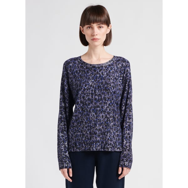 Pull col rond imprimé