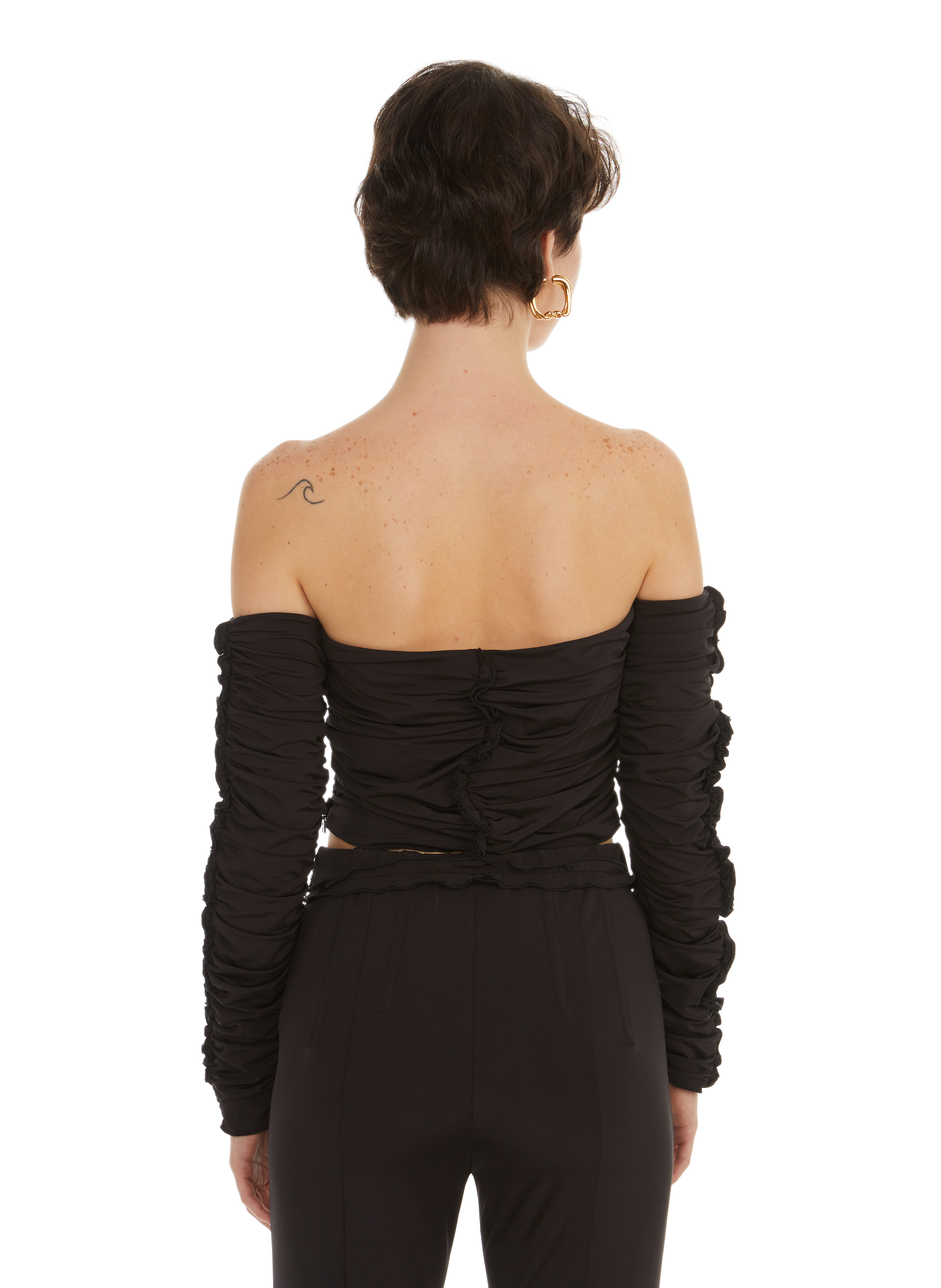 Top froncé ROTATE Noir