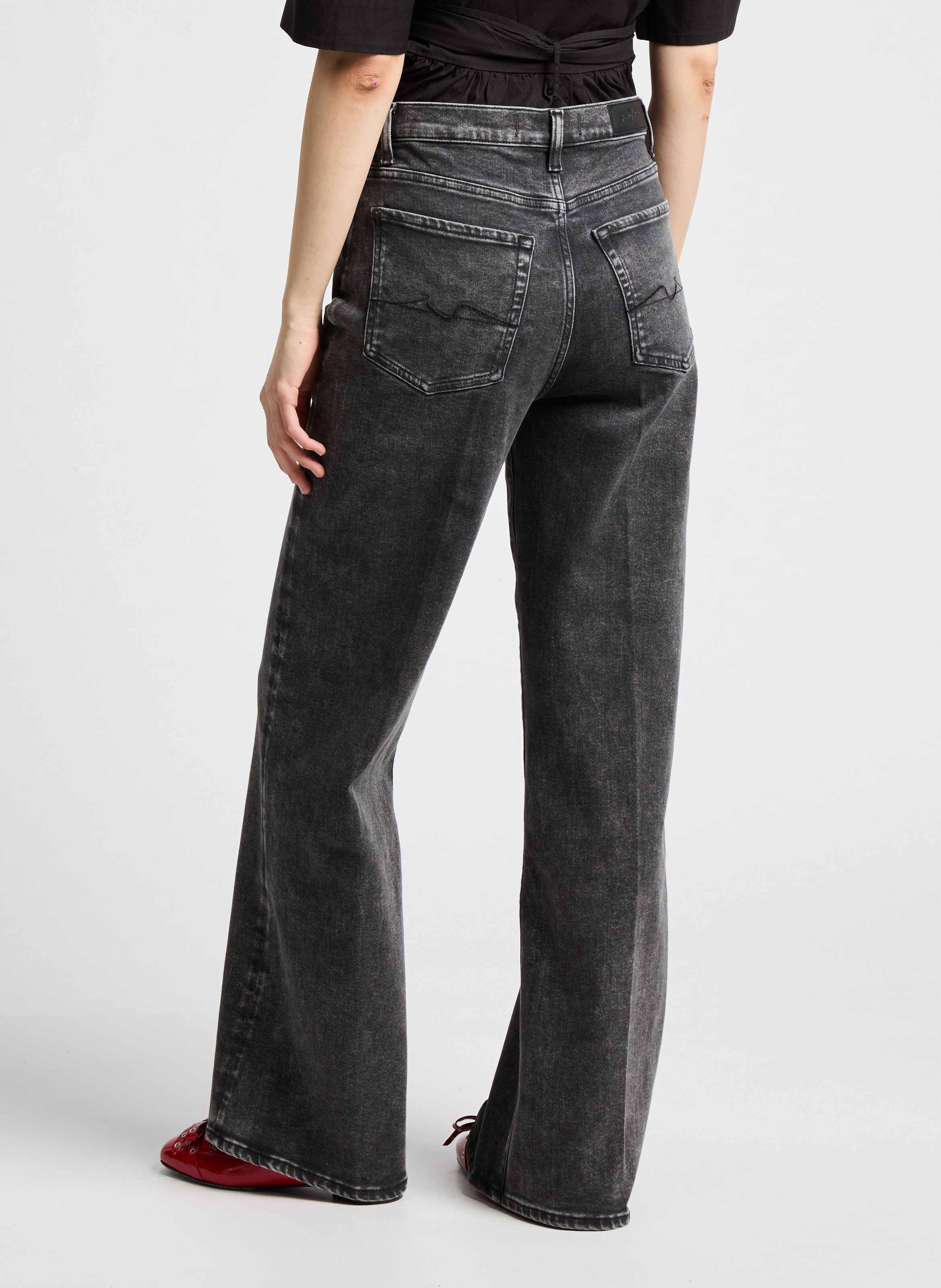 Jean large taille haute 7 FOR ALL MANKIND Noir