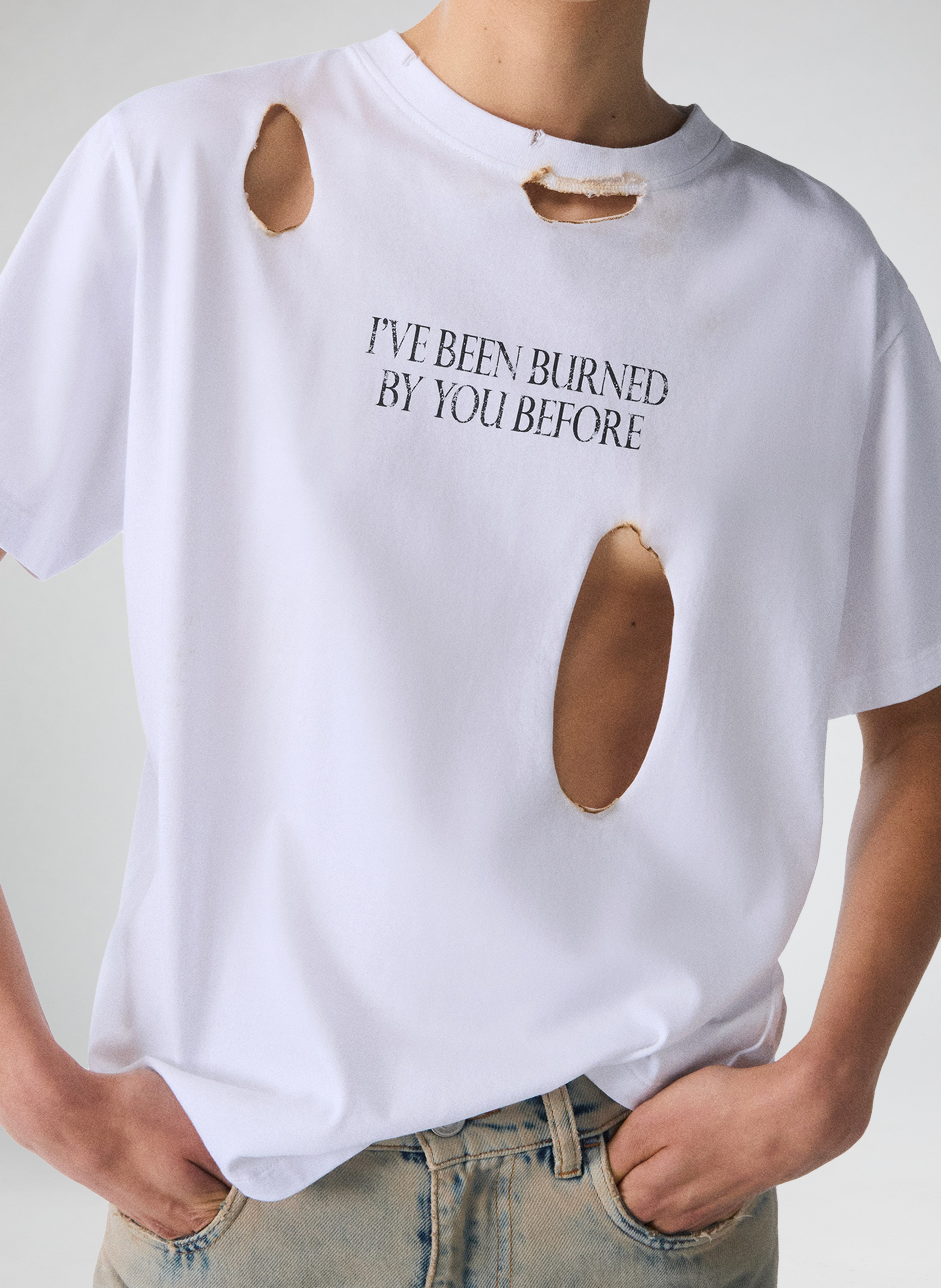 Distressed and printed T-shirt COPERNI White