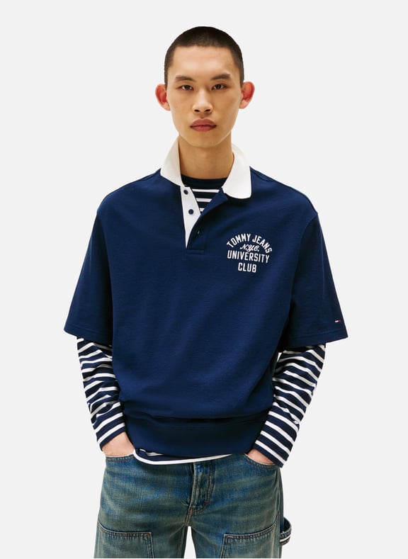 Oversized cotton polo Blue by TOMMY HILFIGER TOMMY HILFIGER Oversized cotton polo Blue