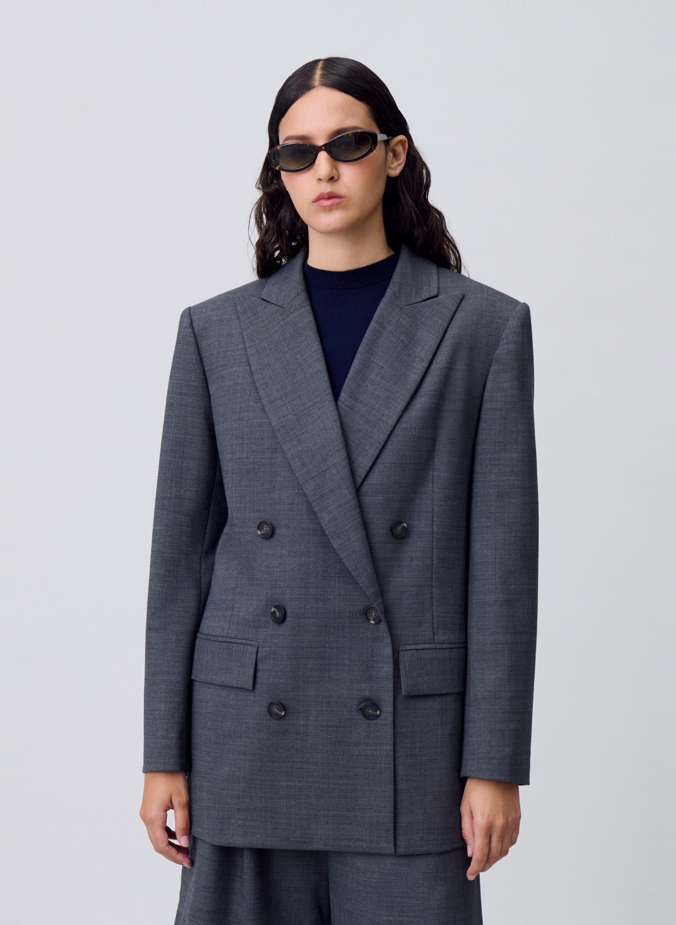 Veste de tailleur en laine mélangée CLAUDIE PIERLOT Gris