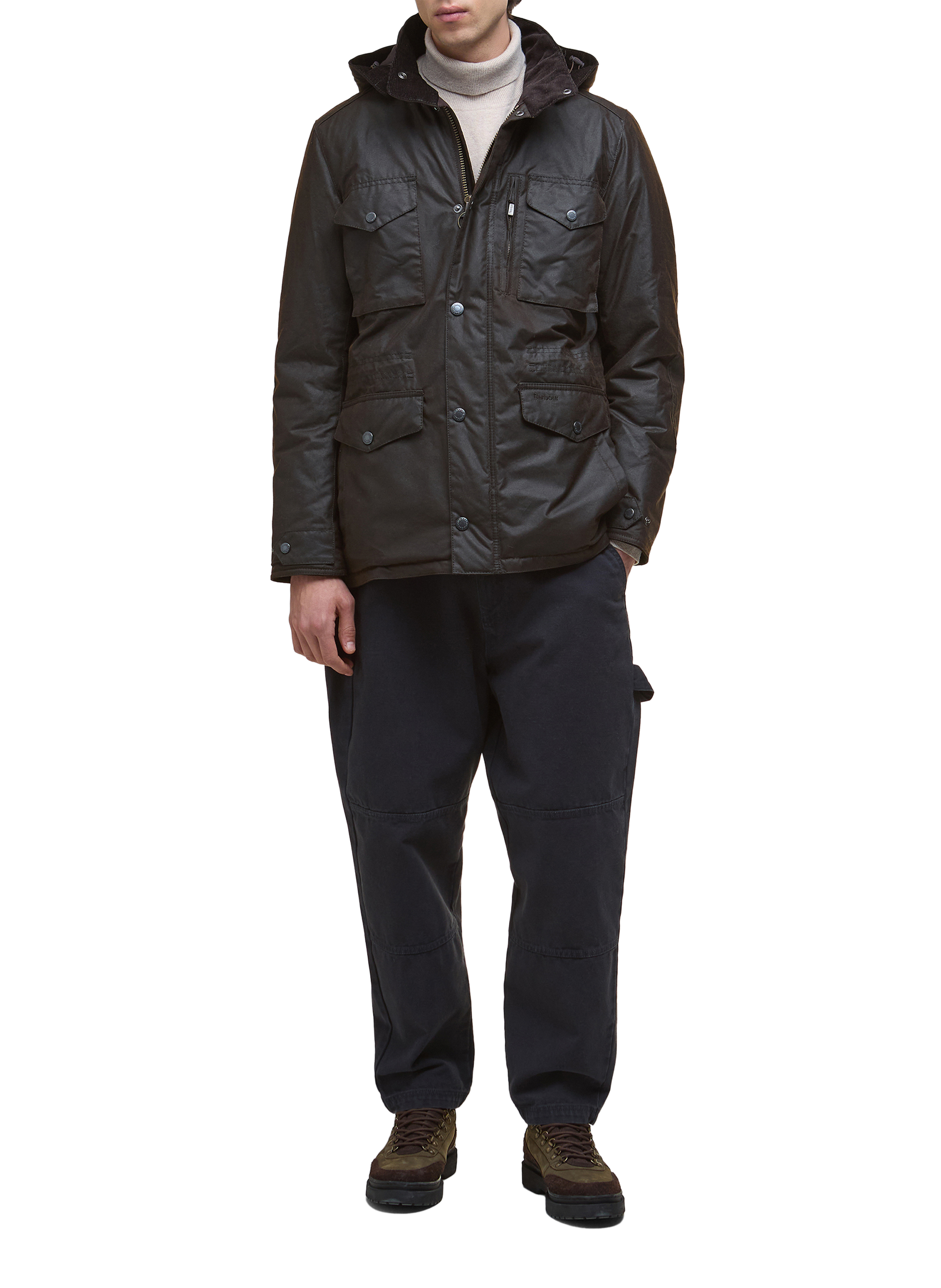 Parka mi-longue à capuche en coton BARBOUR Multicolore