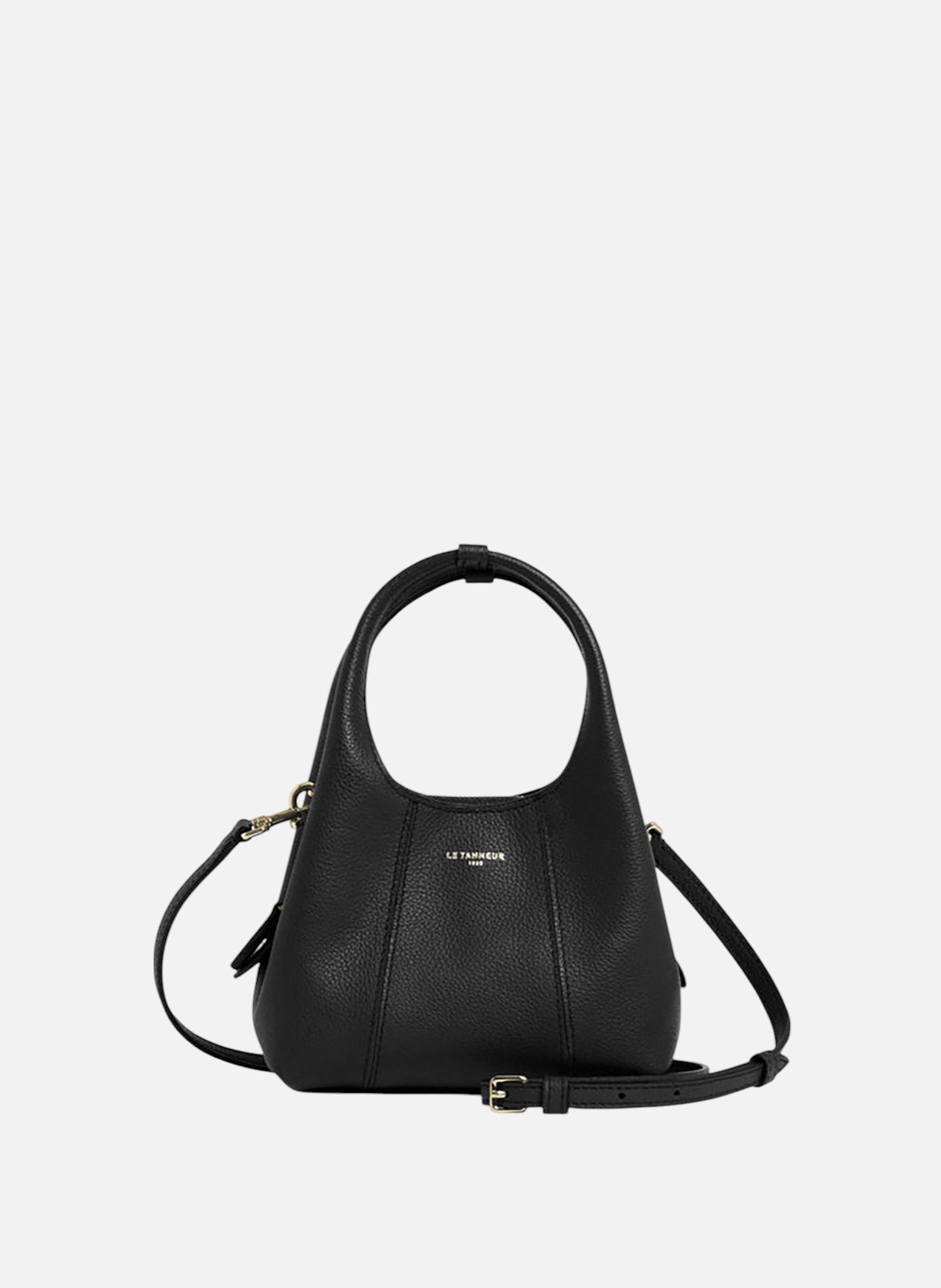 Mini sac à main juliette en cuir grainé LE TANNEUR Noir