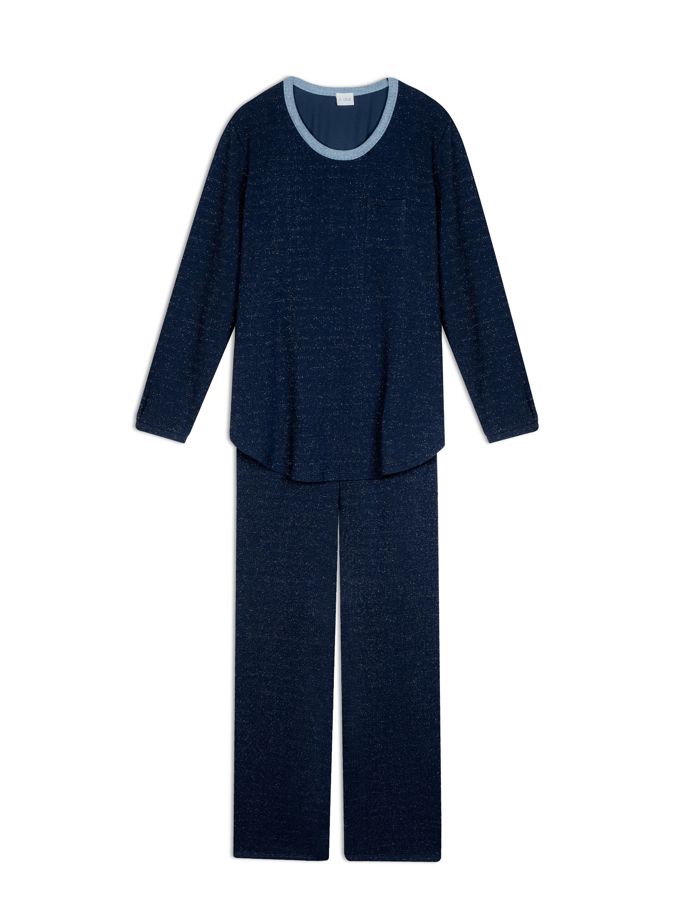 Ensemble homewear en molleton lurex eclat 112 LE CHAT Bleu