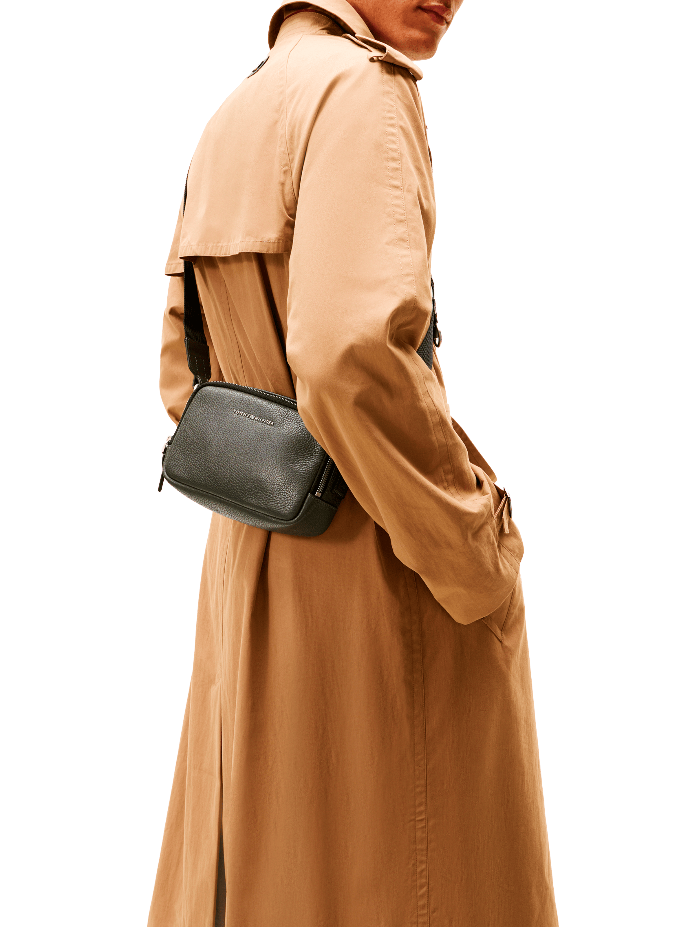 Grained faux leather camera bag TOMMY HILFIGER Khaki