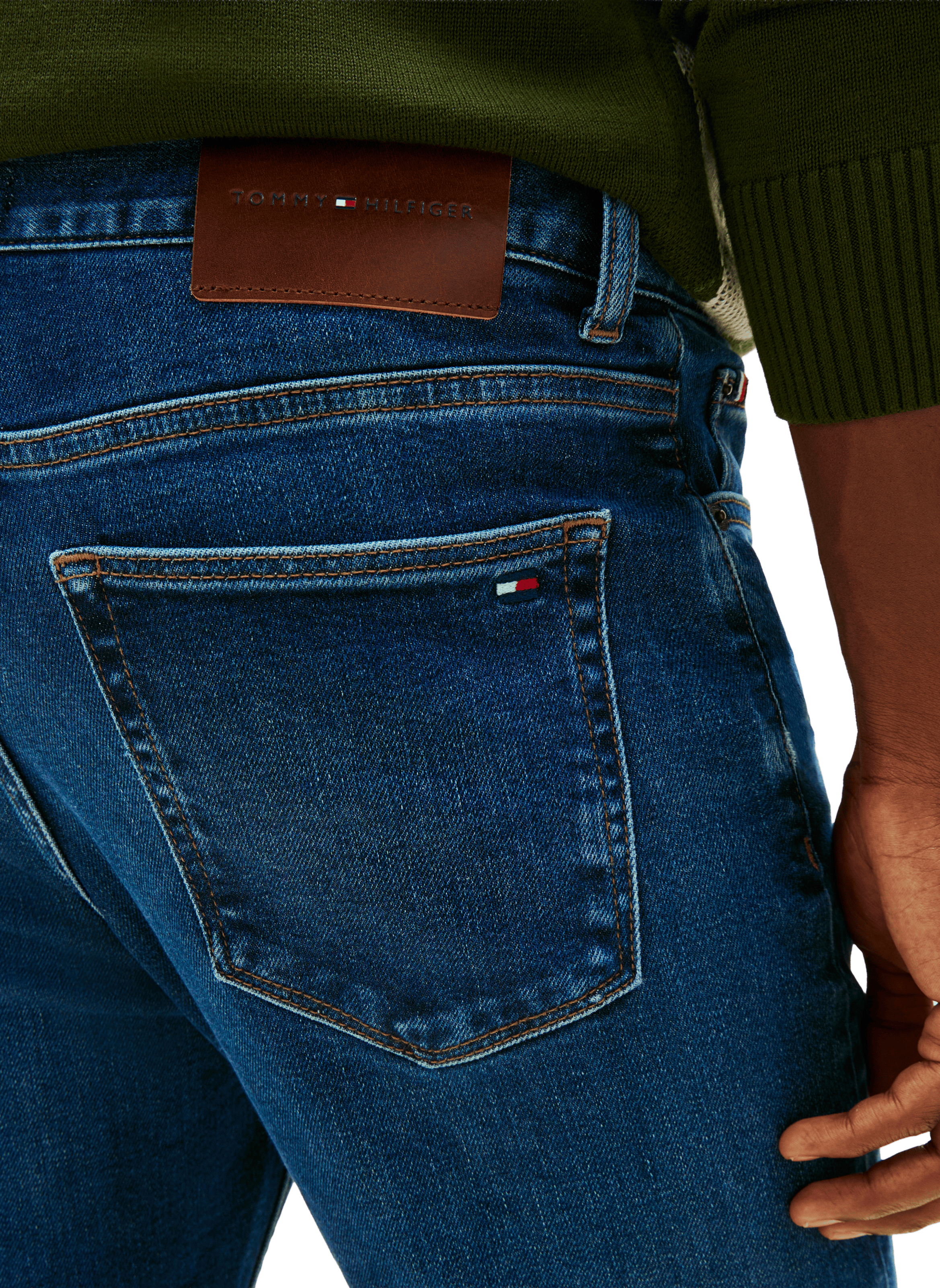 Jean coupe slim en coton mélangé TOMMY HILFIGER Bleu