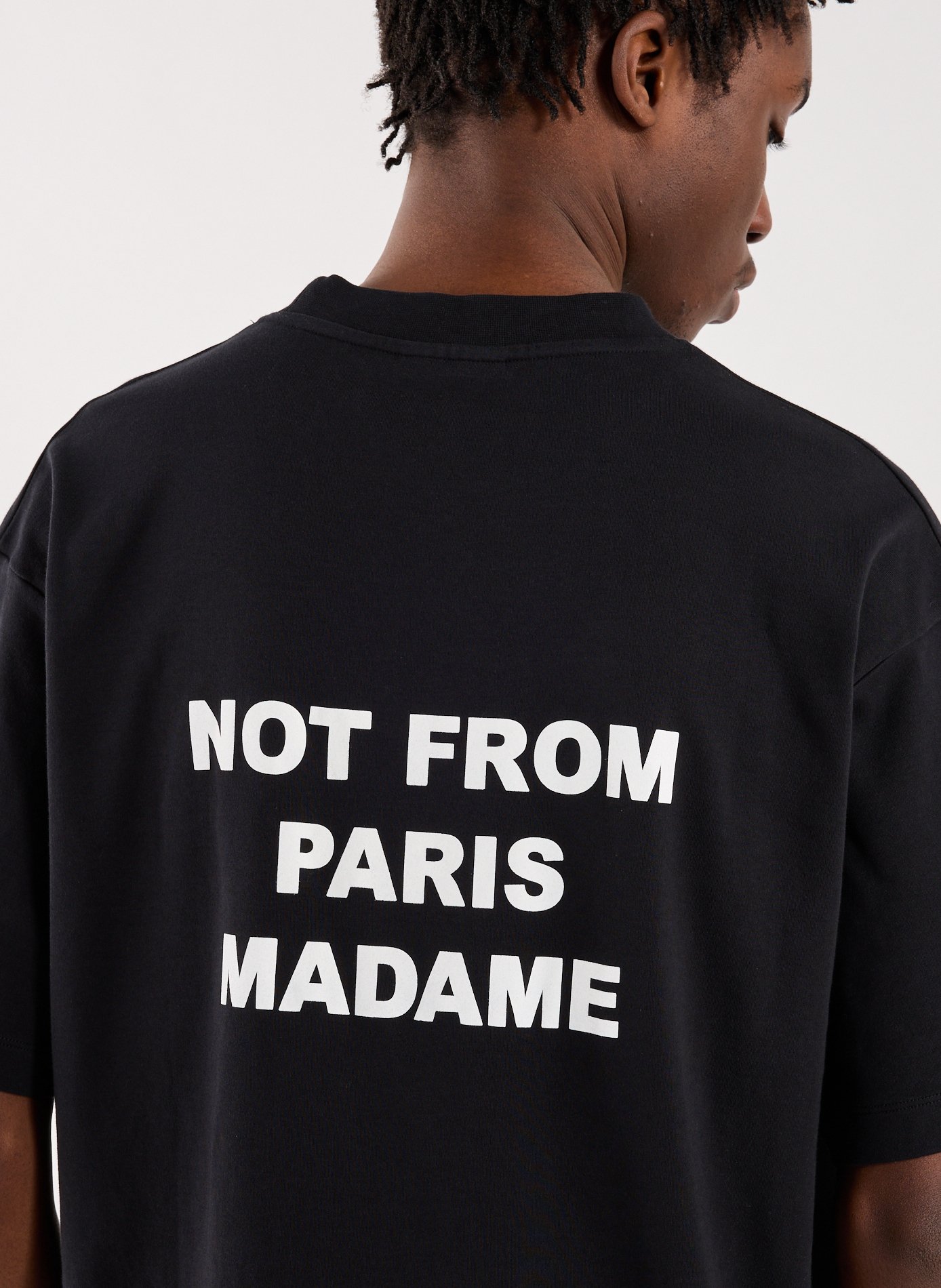 T-Shirt ample sérigraphié en coton DROLE DE MONSIEUR Noir