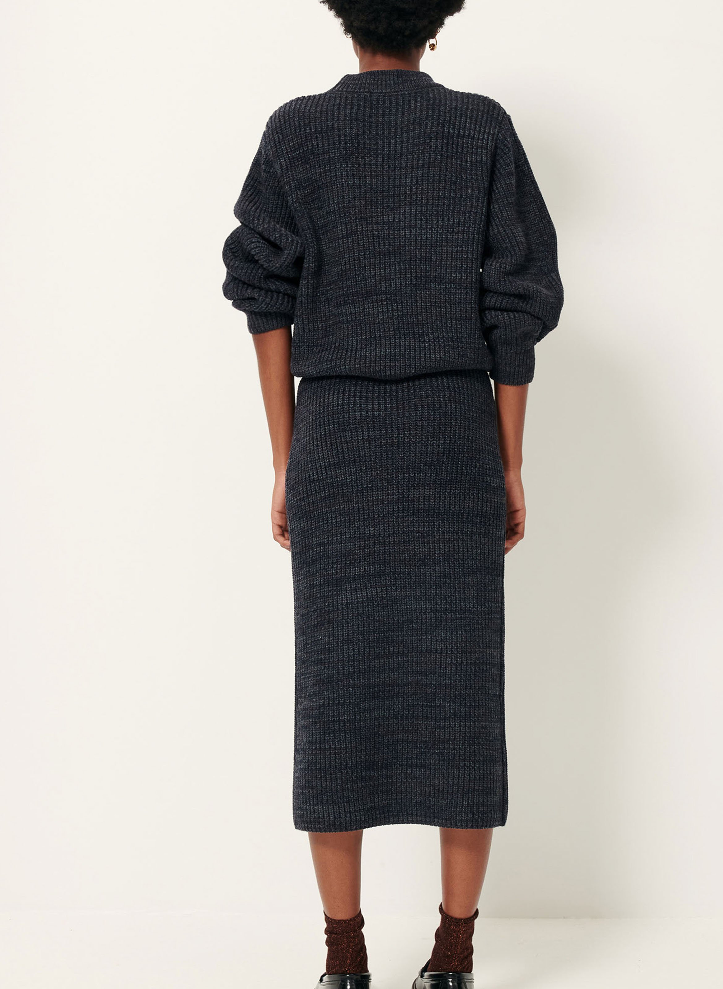 Jupe crayon en maille côtelée dégradée marliniu SESSUN Vert