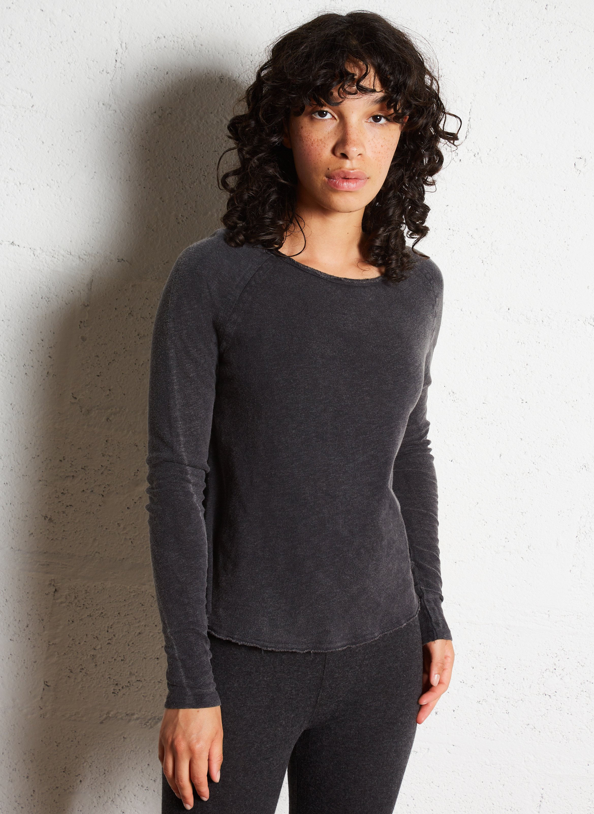 Tee-shirt droit col rond en coton sonoma AMERICAN VINTAGE Noir