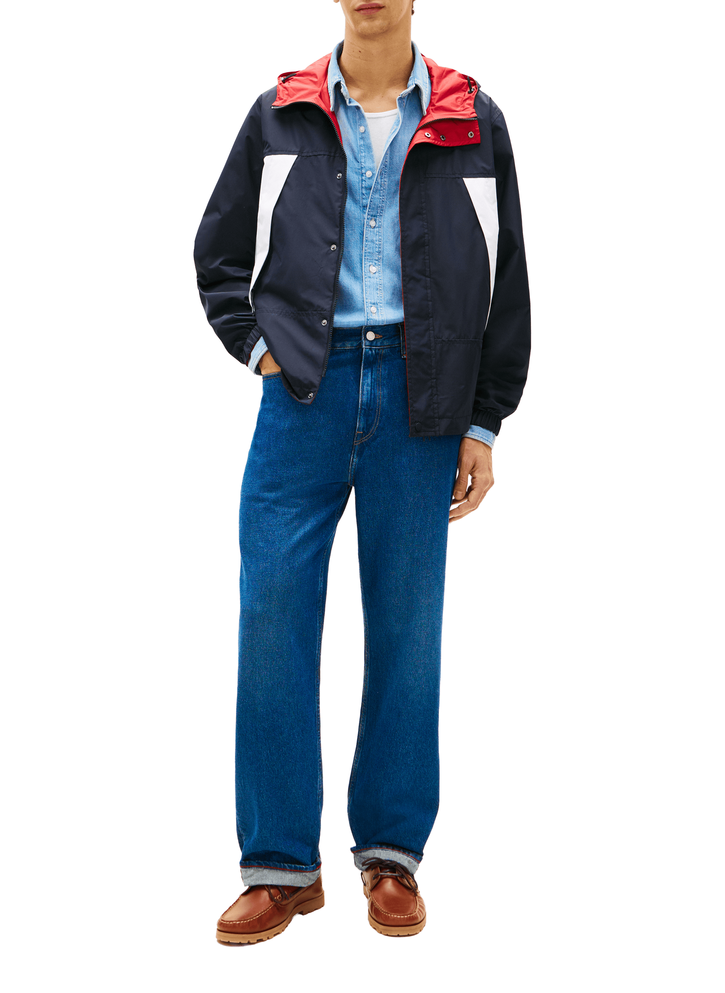 Blouson droit à capuche TOMMY HILFIGER Bleu