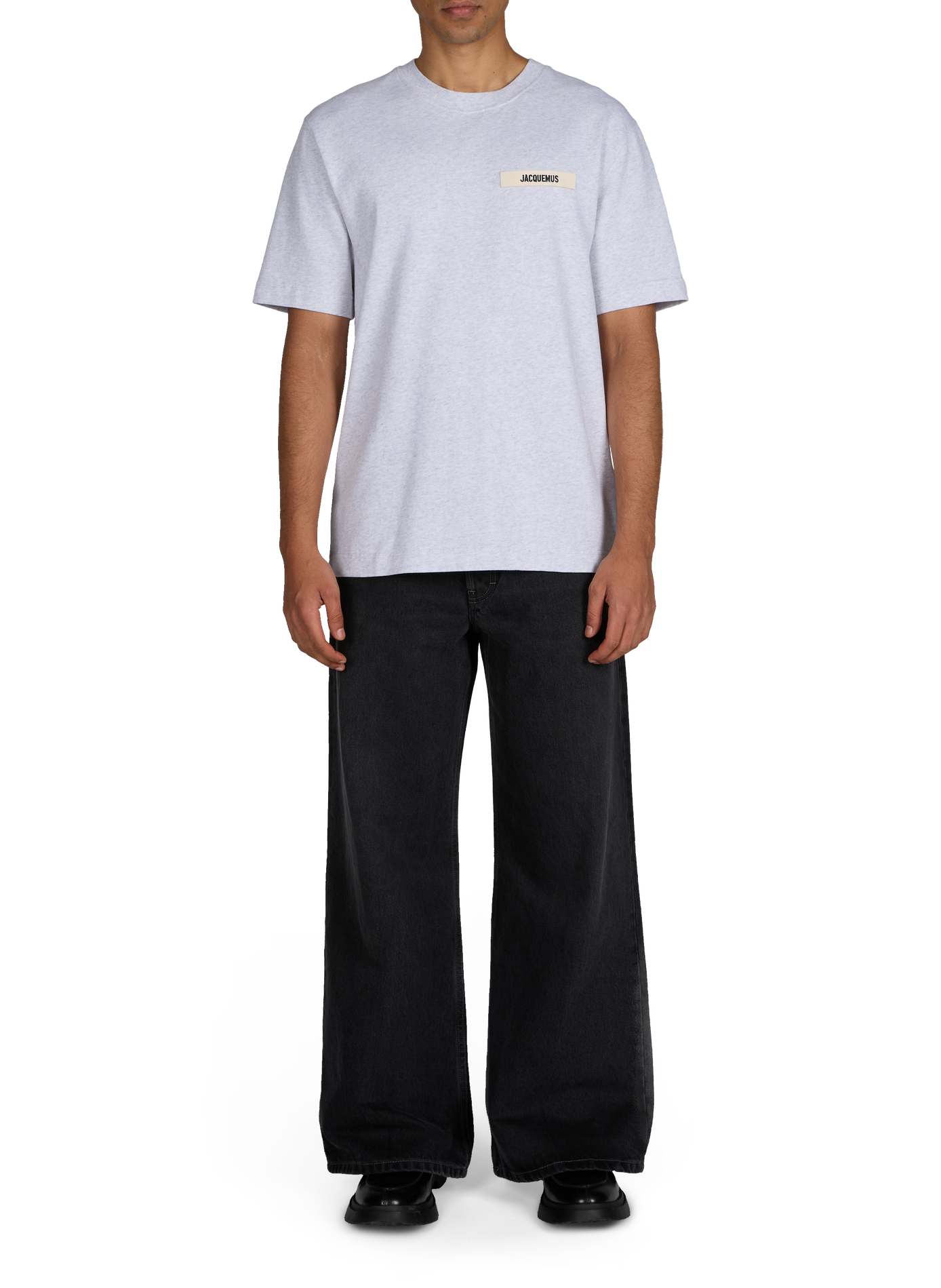 T-shirt droit Gros Grain en coton  JACQUEMUS Gris