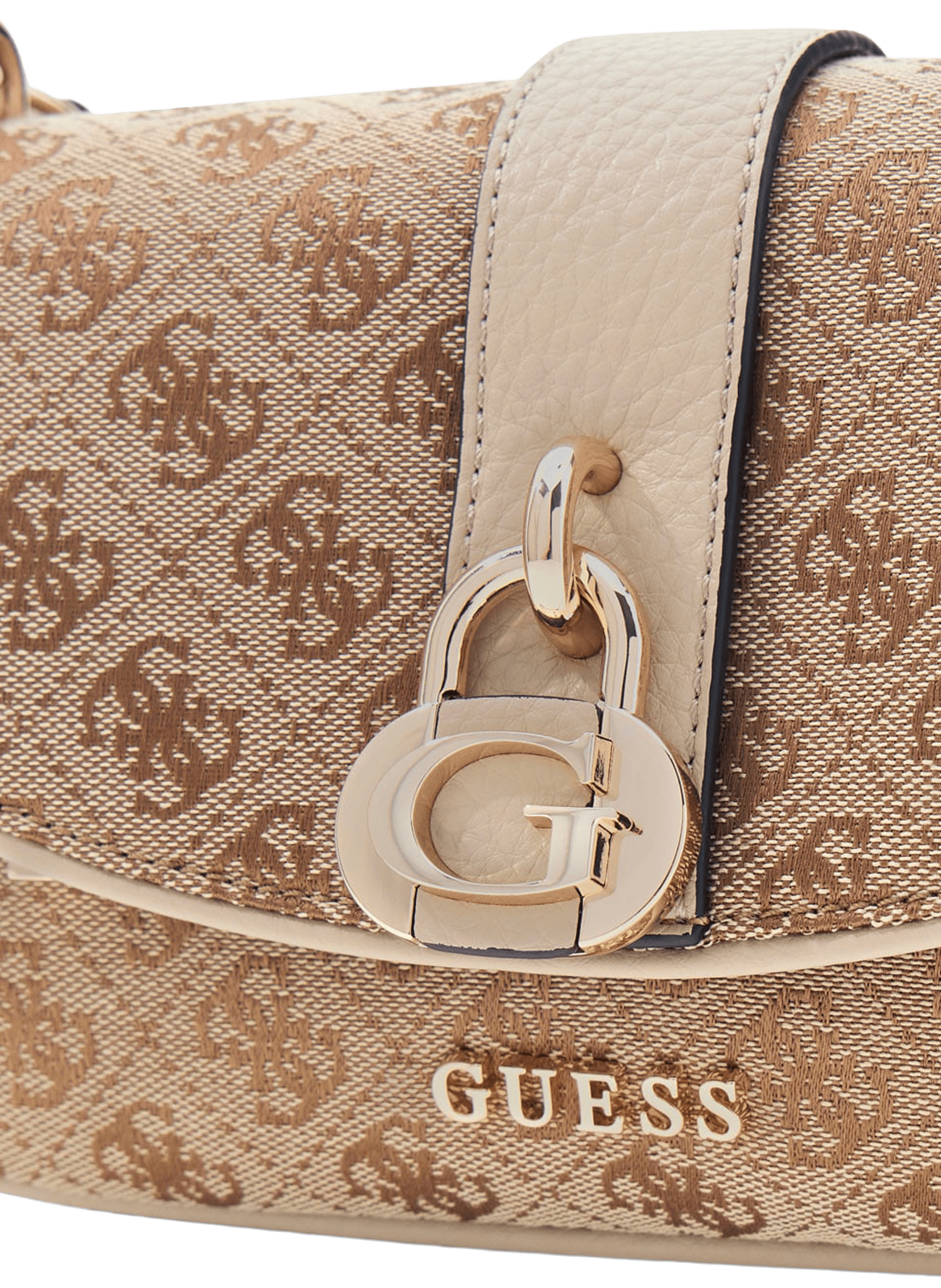 Borsa Jessa a tracolla con logo GUESS Marrone