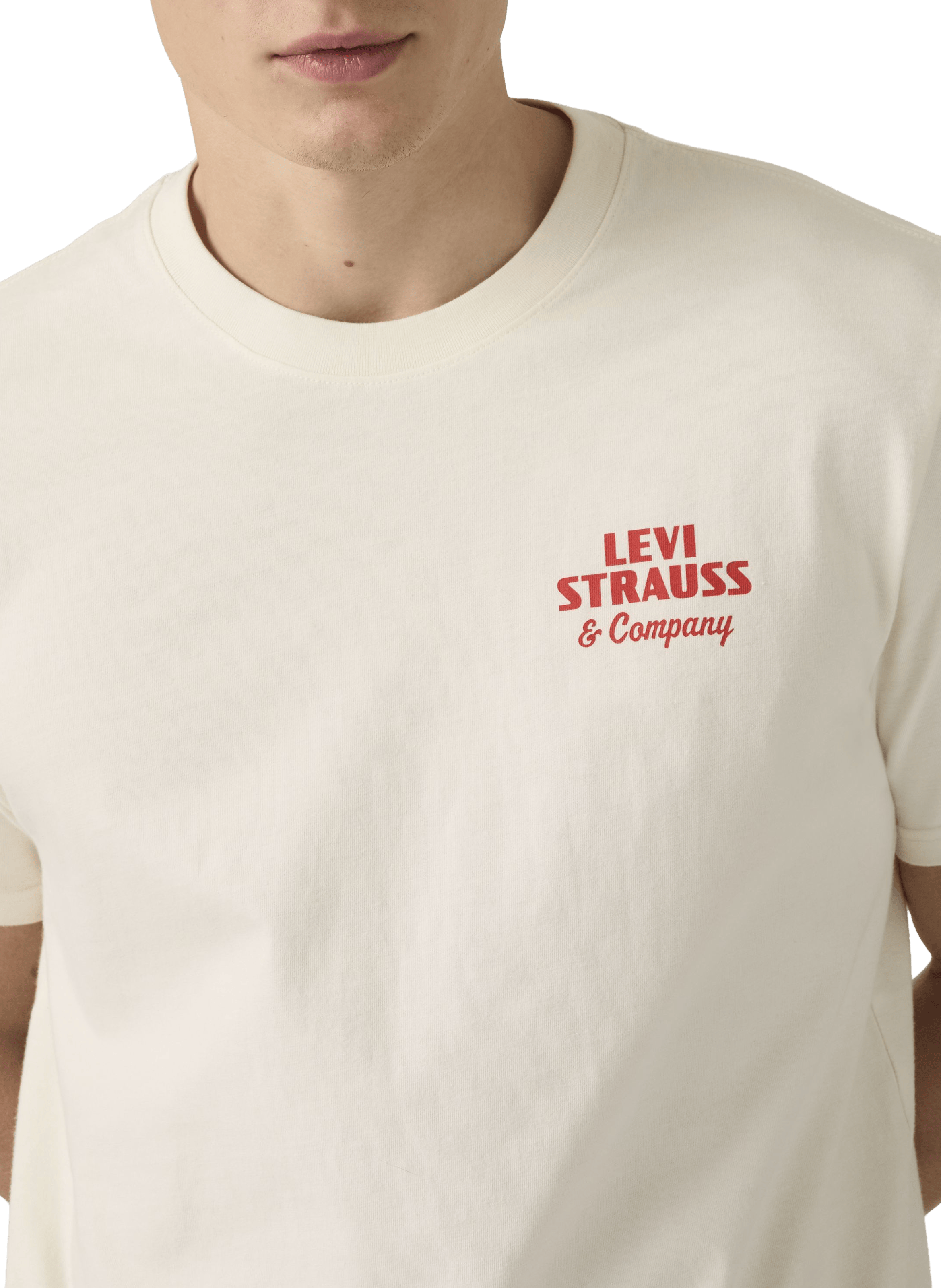 Biker-style cotton t-shirt LEVI'S Beige