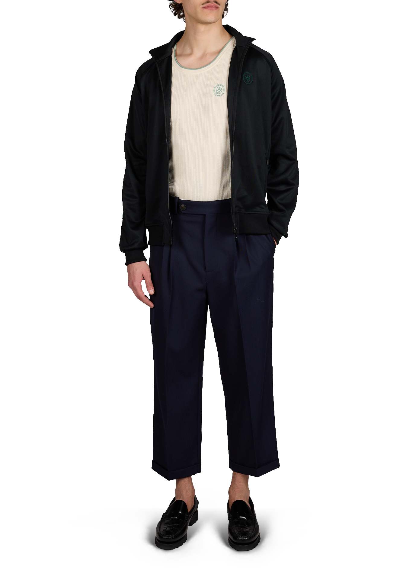 Solid Cropped Pants DROLE DE MONSIEUR Blue