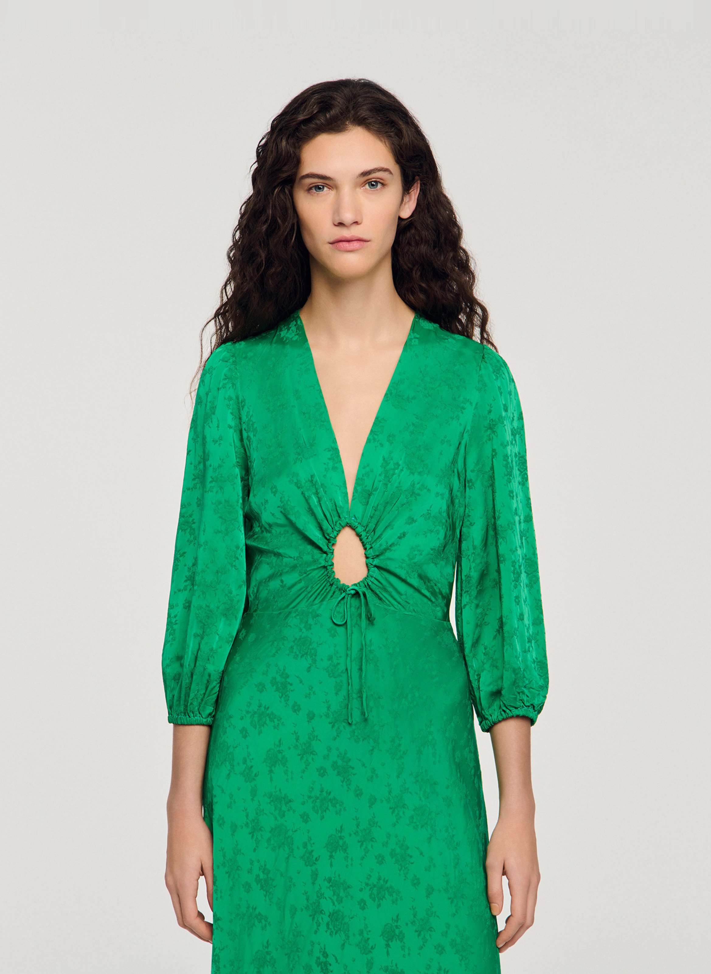 Robe longue décolleté SANDRO Vert