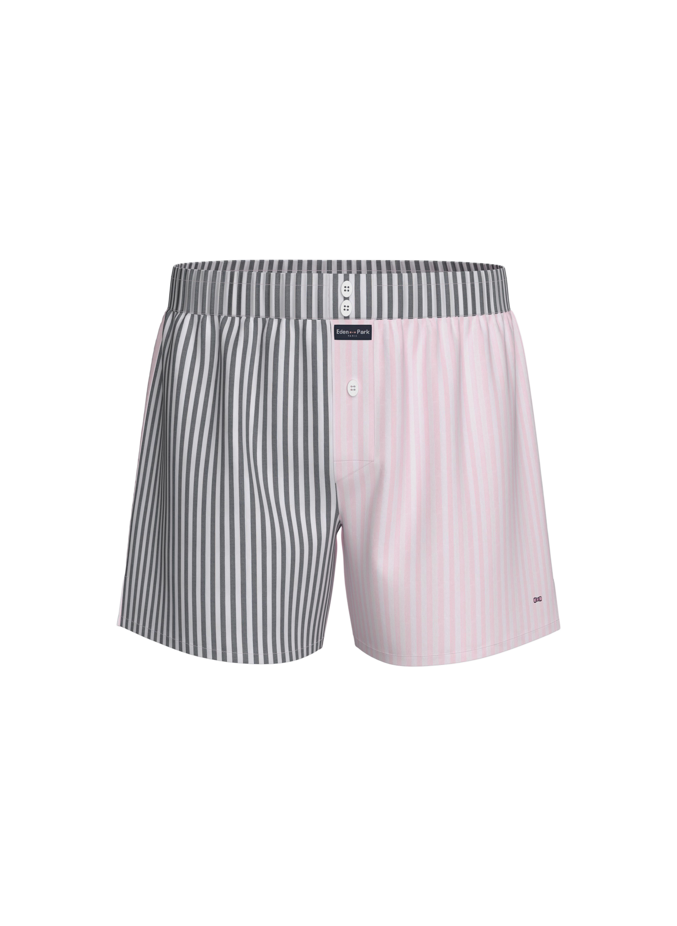 Caleçon en popeline de coton rayé  EDEN PARK Rose