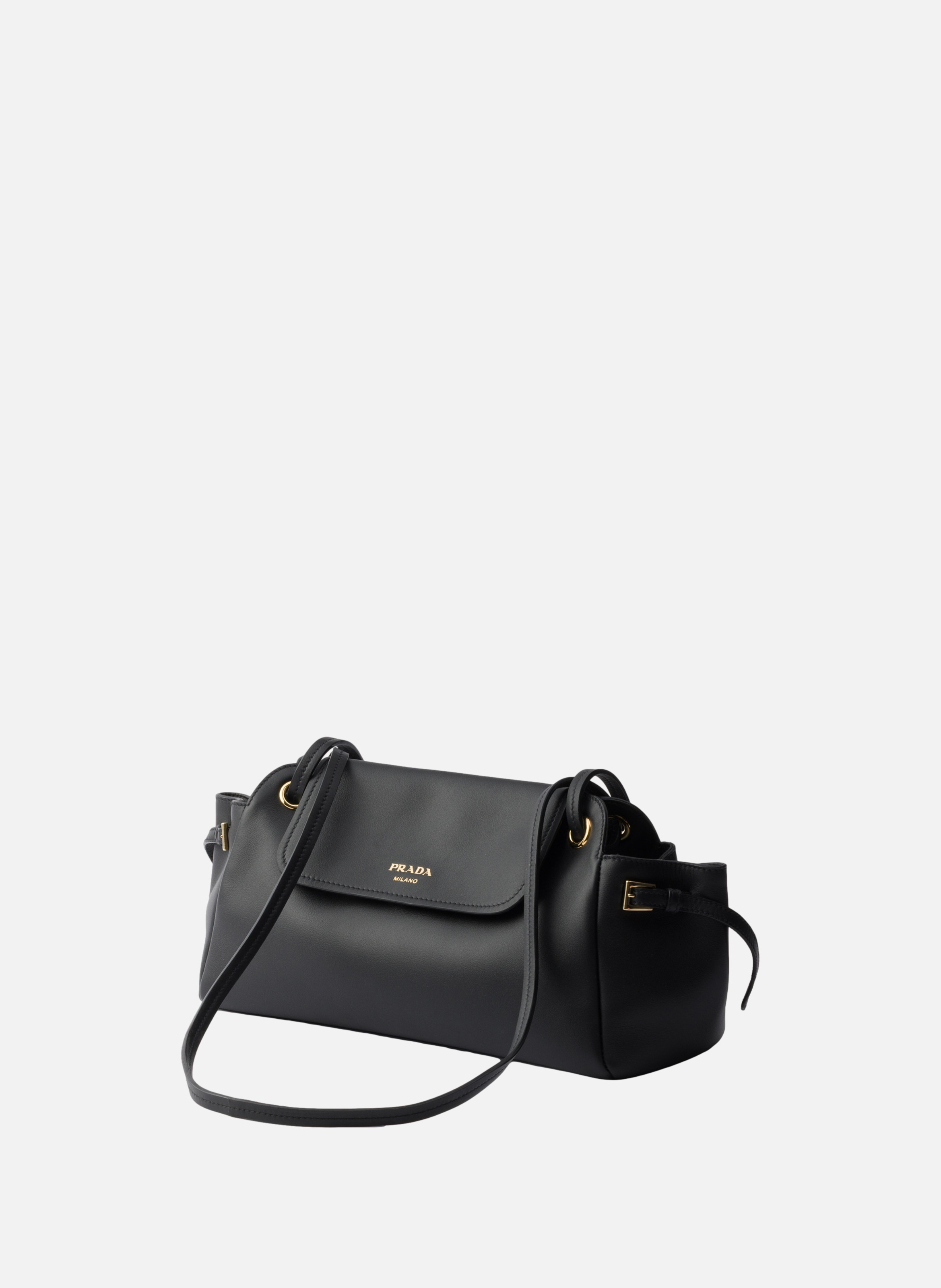 Sac porté épaule prada carry en cuir medium PRADA Noir