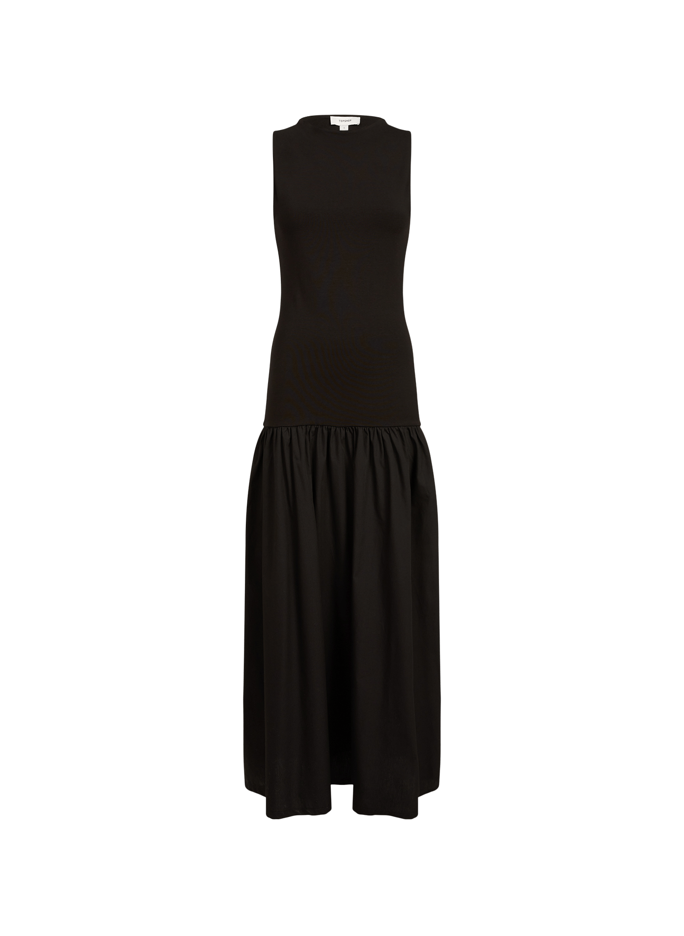 Sleeveless cotton dress TOPSHOP Black