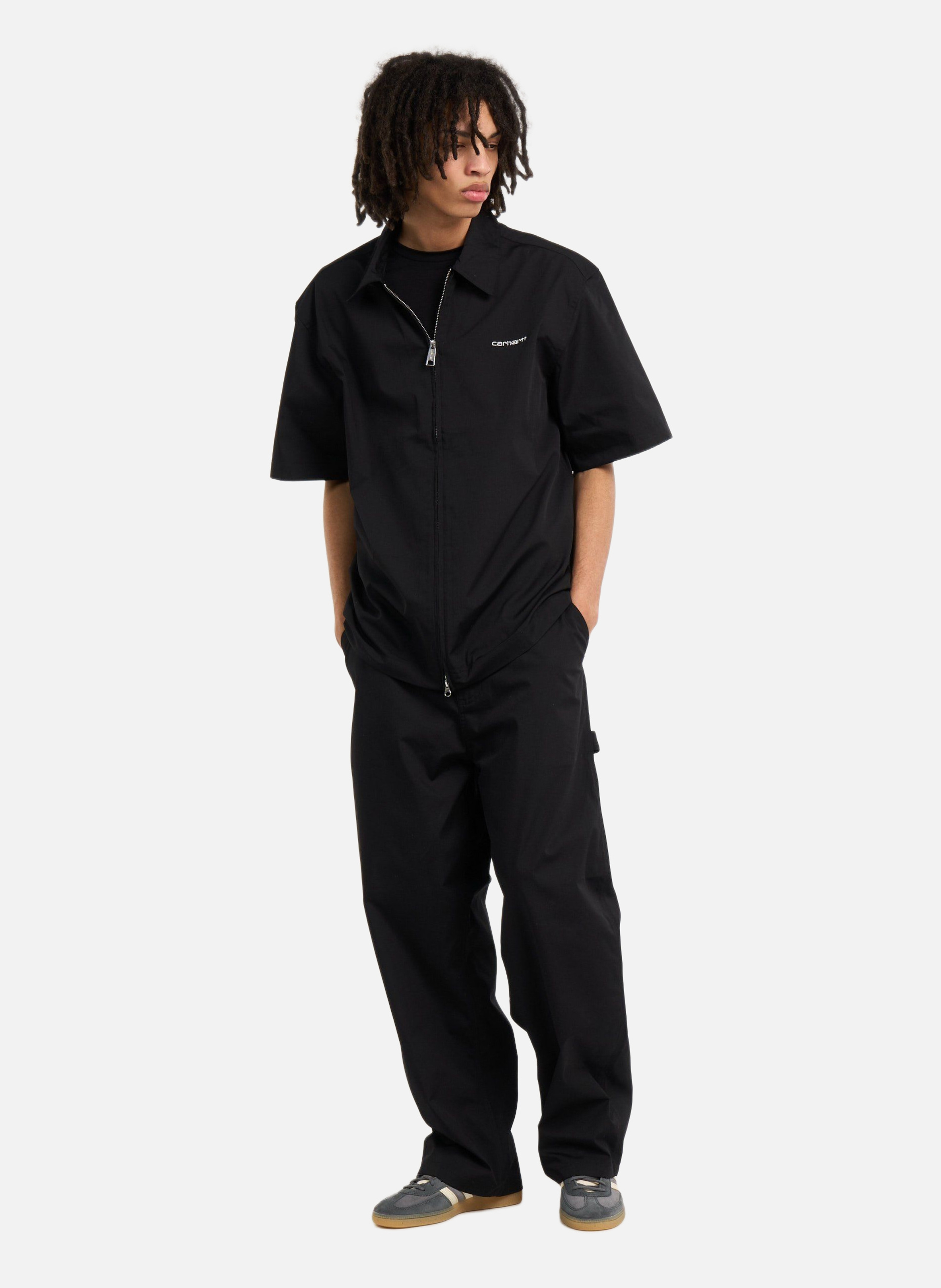 Chemise s/s postal zip shirt CARHARTT WIP Noir
