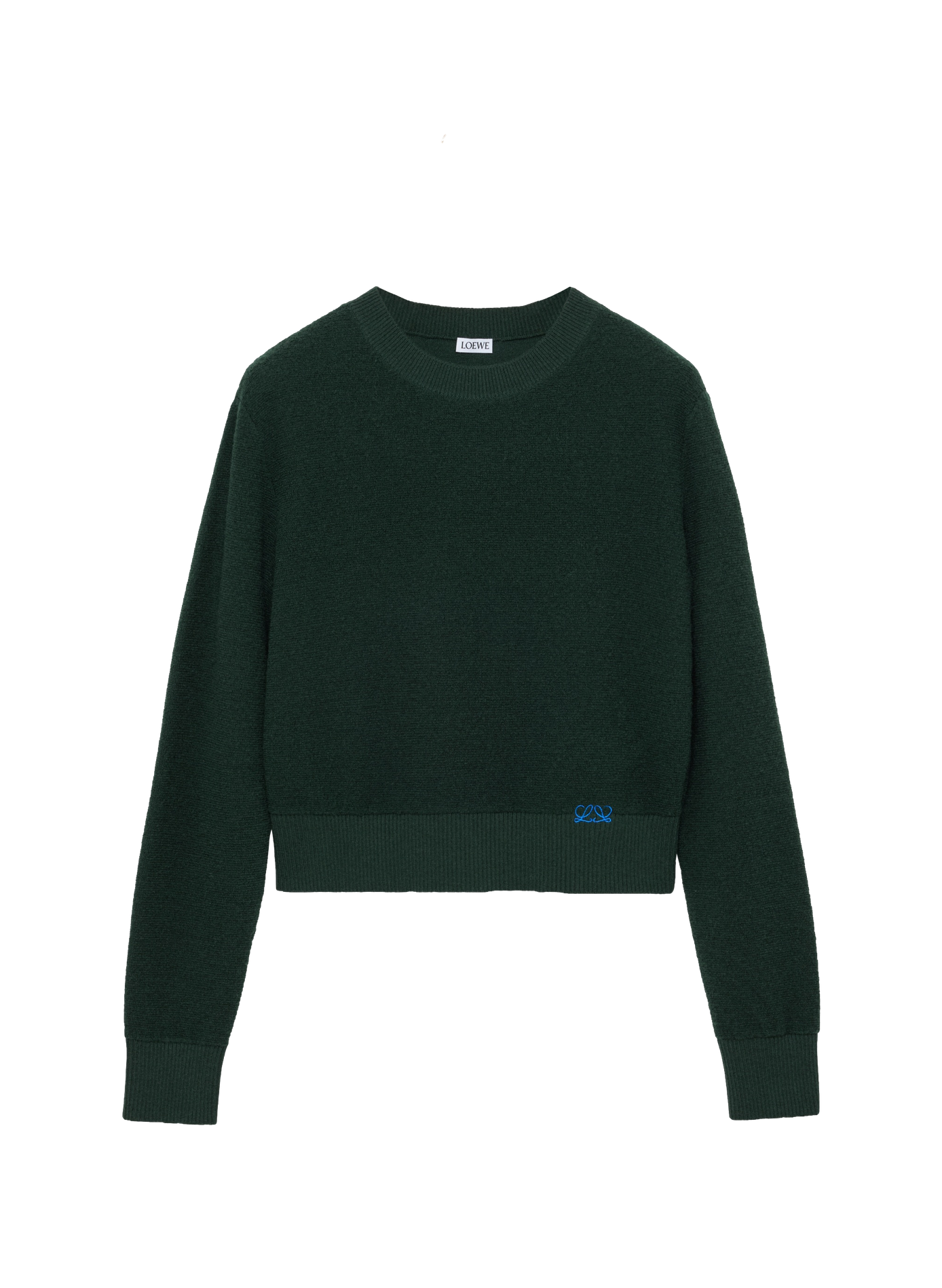 Straight wool embroidered sweater LOEWE Green