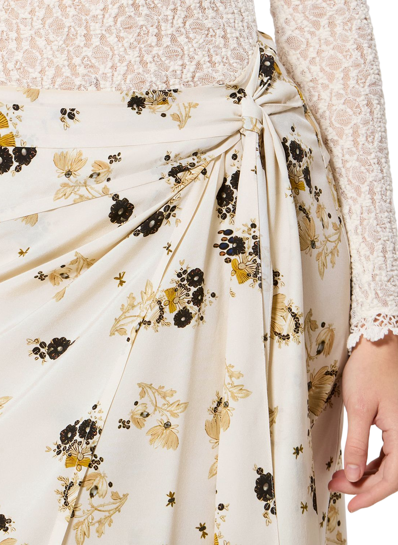 Midi asymmetrischer Rock in Seidenmischung ISABEL MARANT Weiss