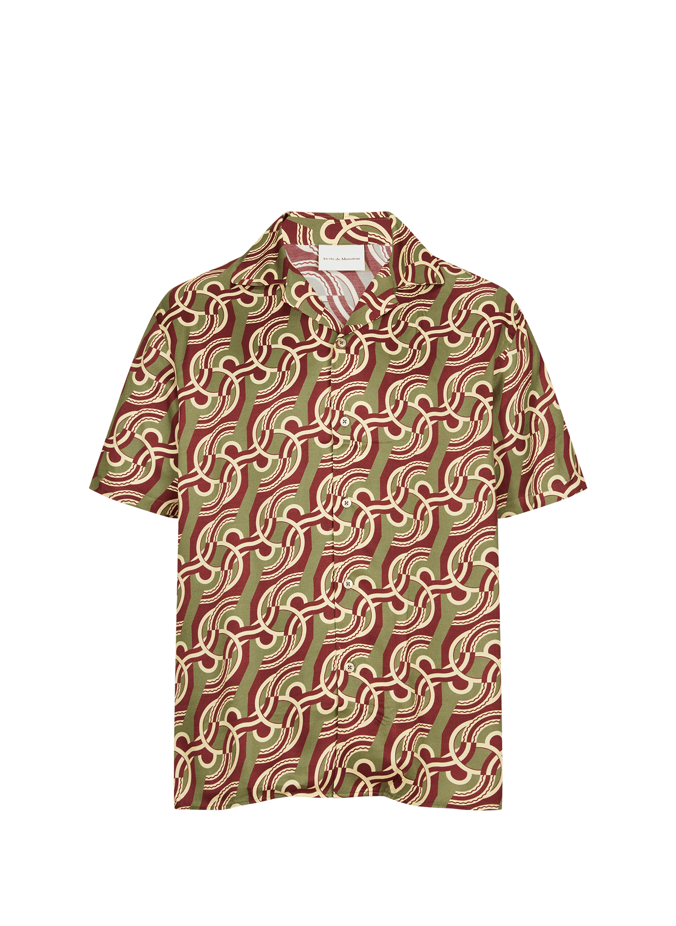 Short-sleeve Jacquard Link Shirt DROLE DE MONSIEUR Khaki