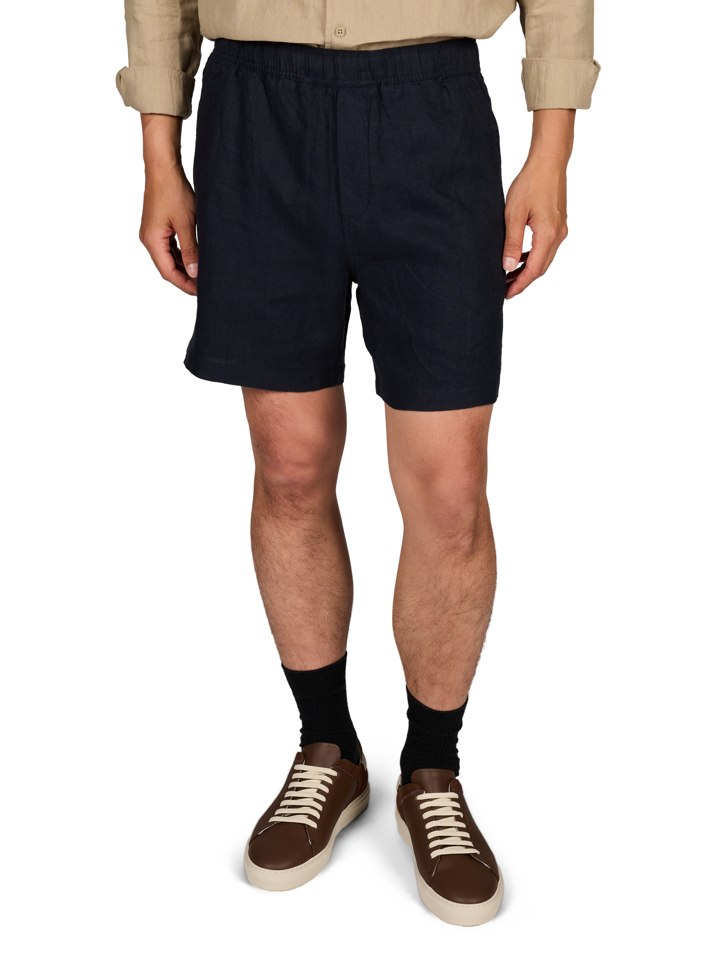 Kurze, weite Sabajari-Hose mit elastischem Bund aus Baumwolle SAMSOE SAMSOE Blau