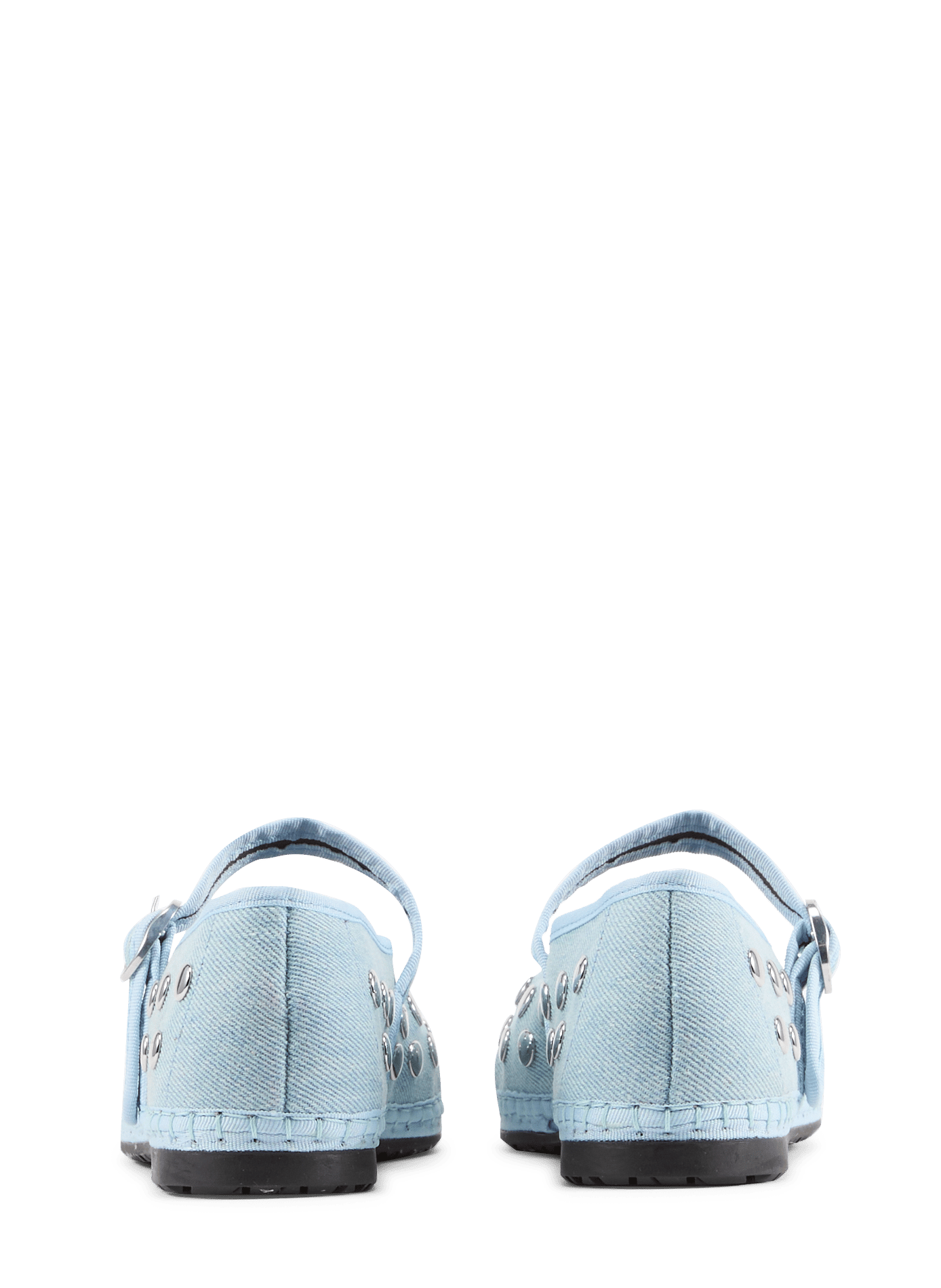 Ballet flats with rhinestones in blended cotton FLABELUS Blue