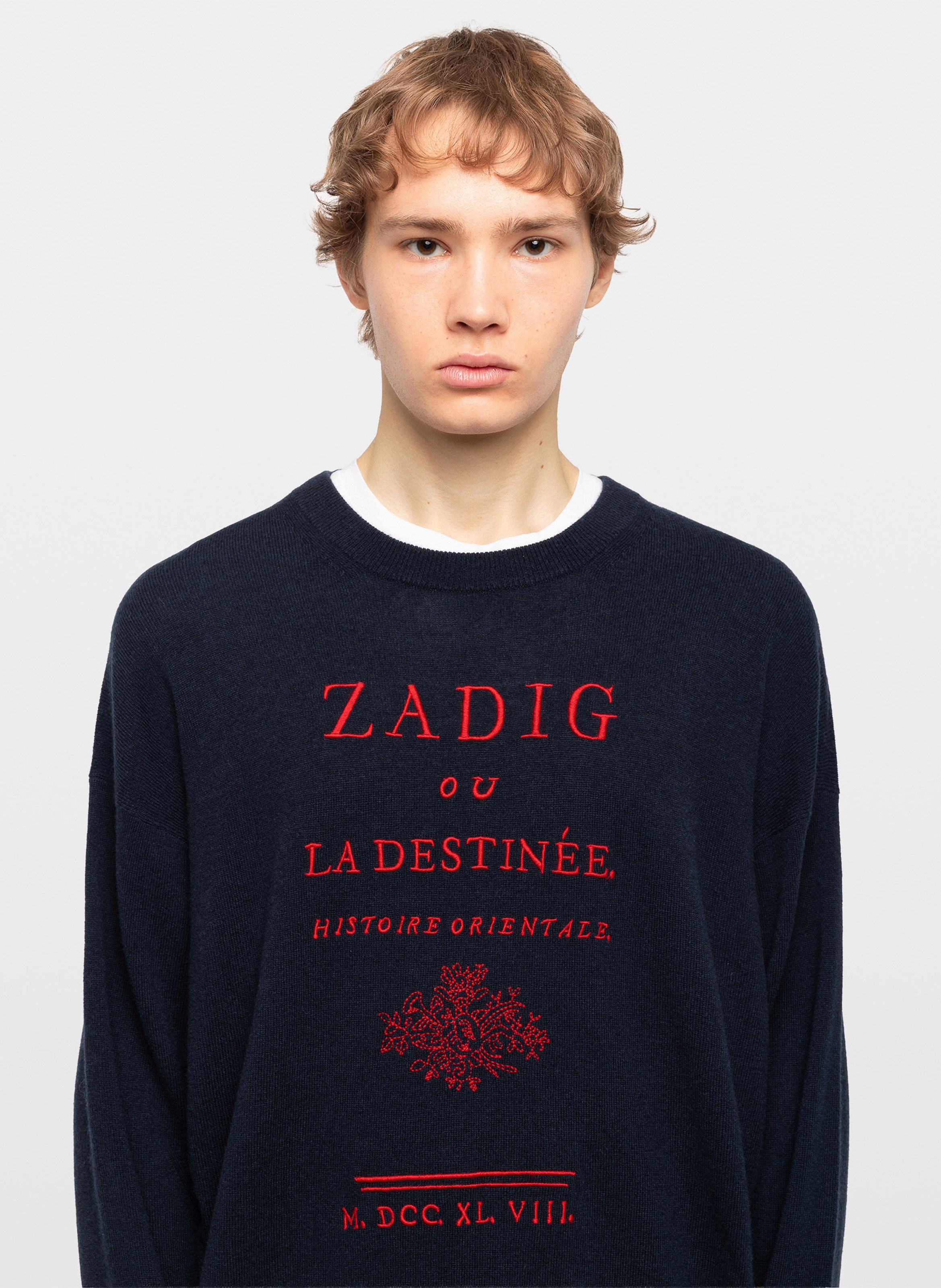 Rechte ronde hals trui van gemengde wol marko ZADIG&VOLTAIRE Blauw