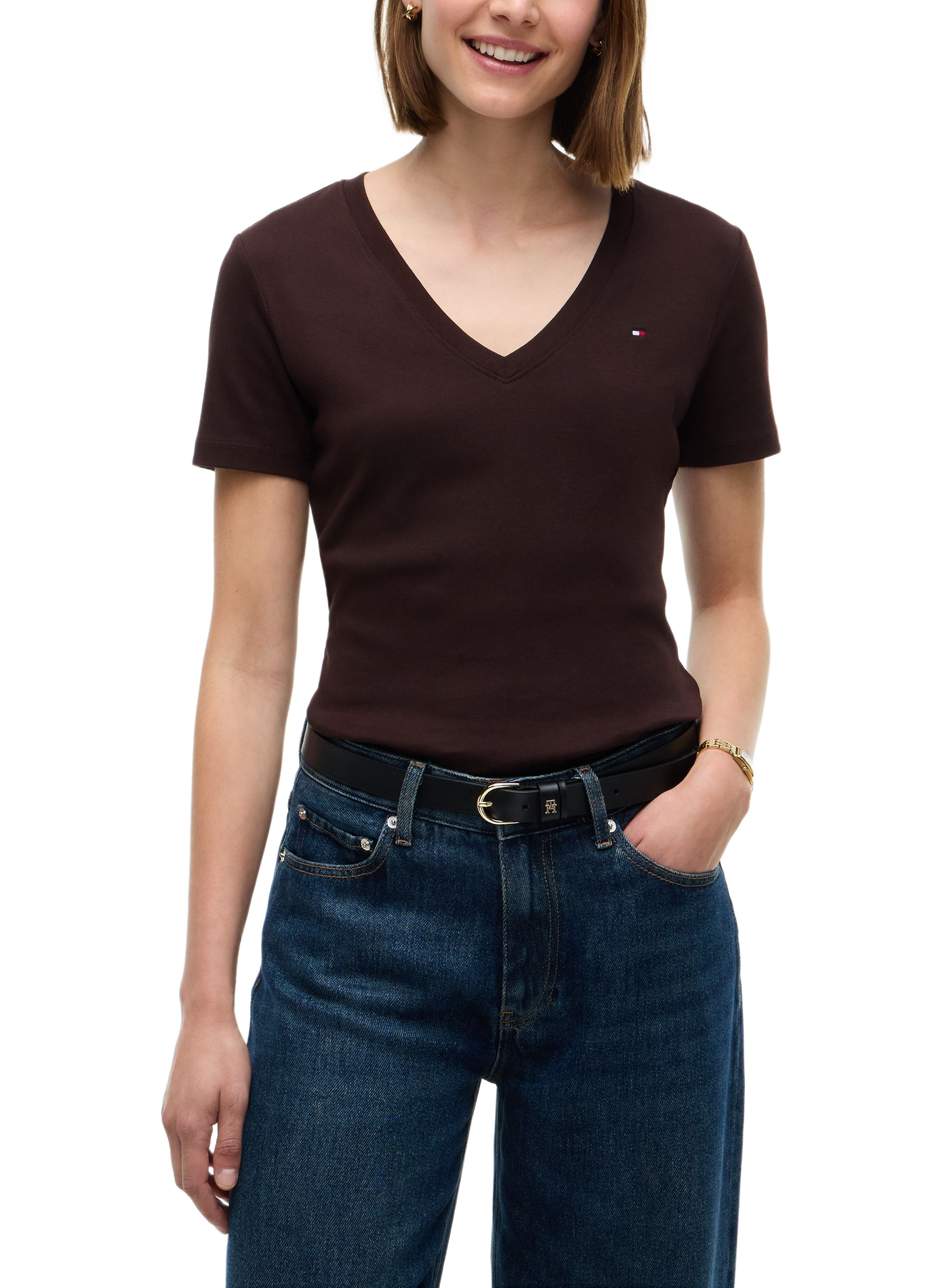 Classic Cotton T-Shirt TOMMY HILFIGER Brown