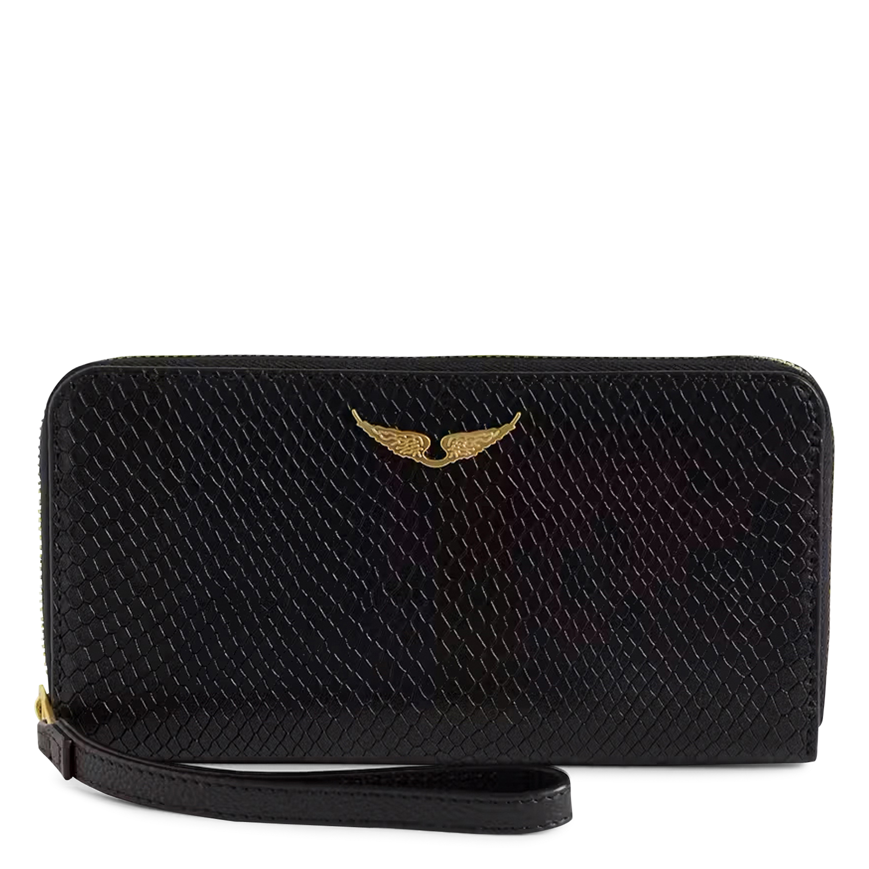 Portemonnee met python-effect in lederen compagnon ZADIG&VOLTAIRE Zwart