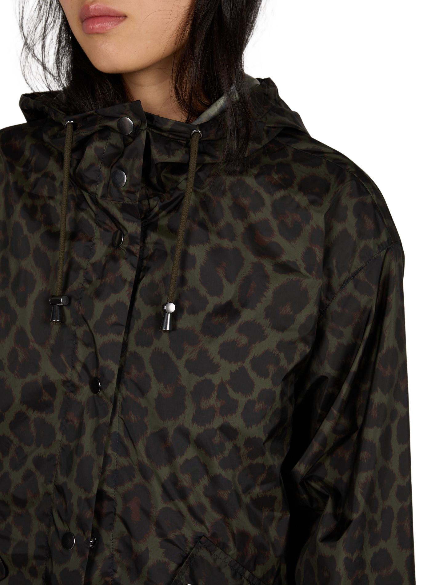 Veste col montant imprimée à capuche VILA Kaki