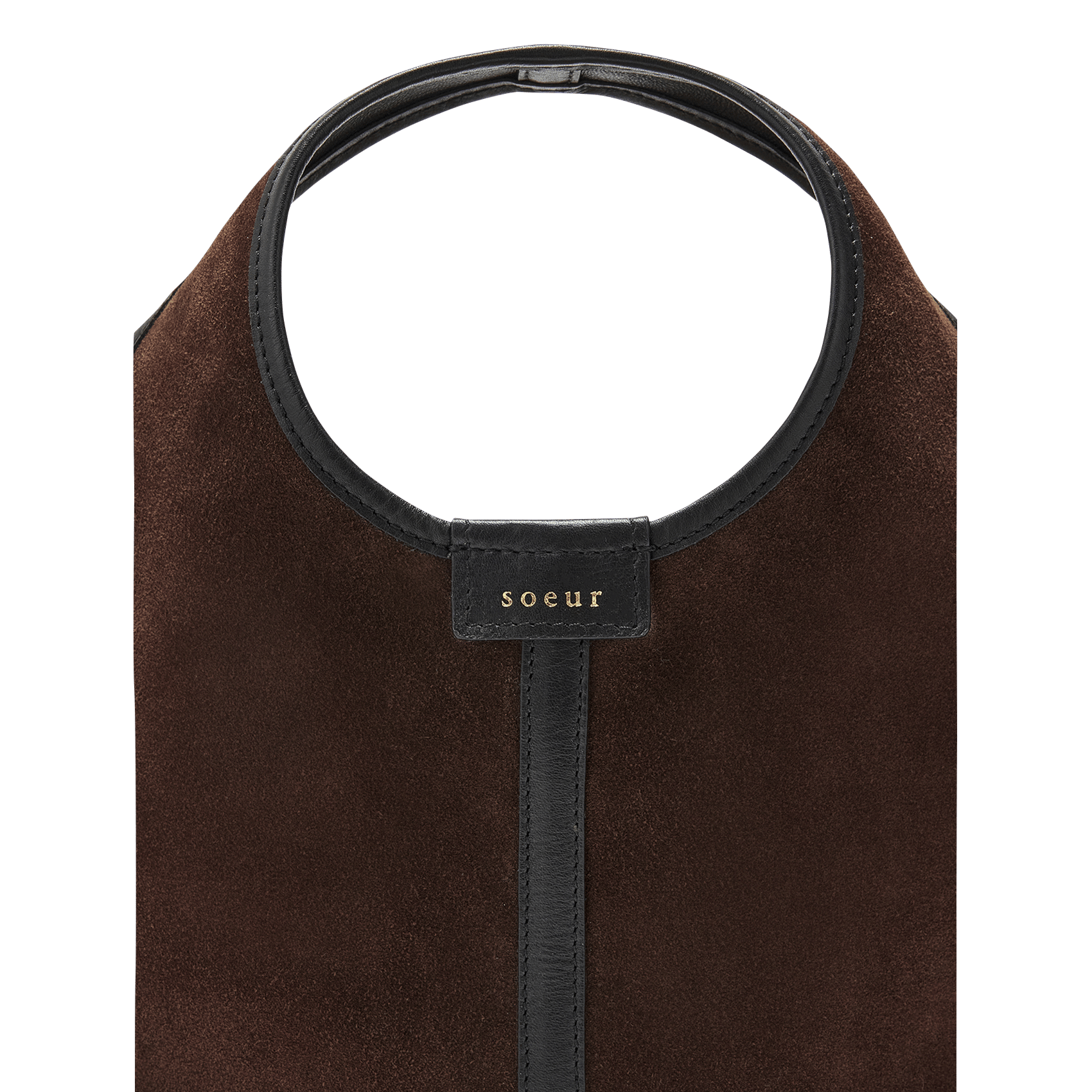 Sac à main en cuir douce mini SOEUR Marron