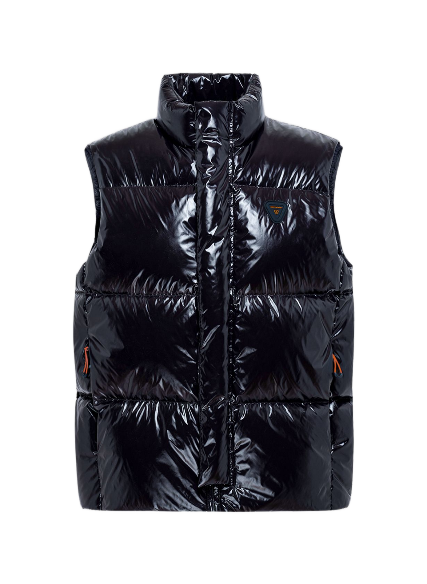 Cesariobr patent sleeveless puffer jacket GERTRUDE Black