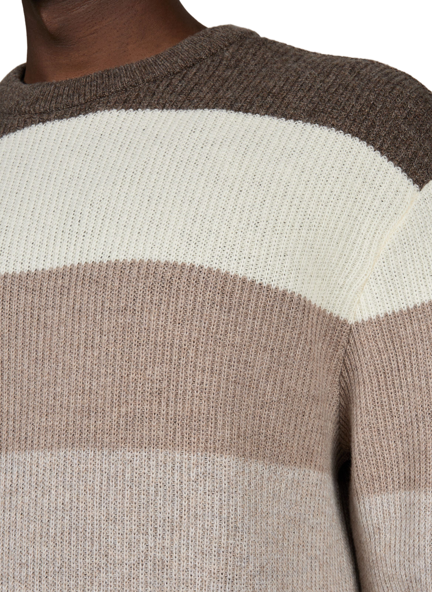 Loose-Fitting Striped Crew-Neck Wool Sweater PAUL & SHARK Beige