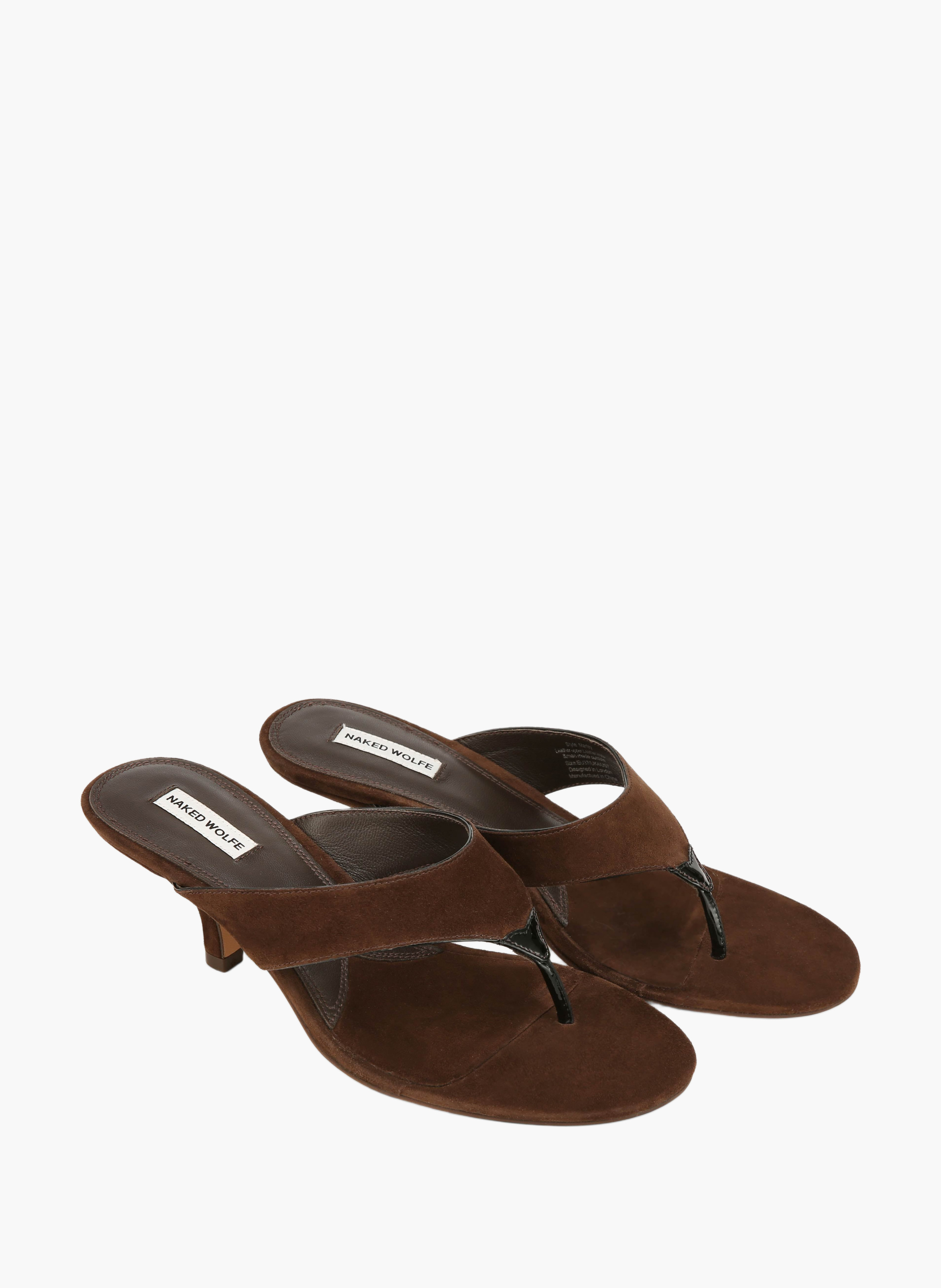 Marley Wildleder-High-Heels NAKED WOLFE Braun