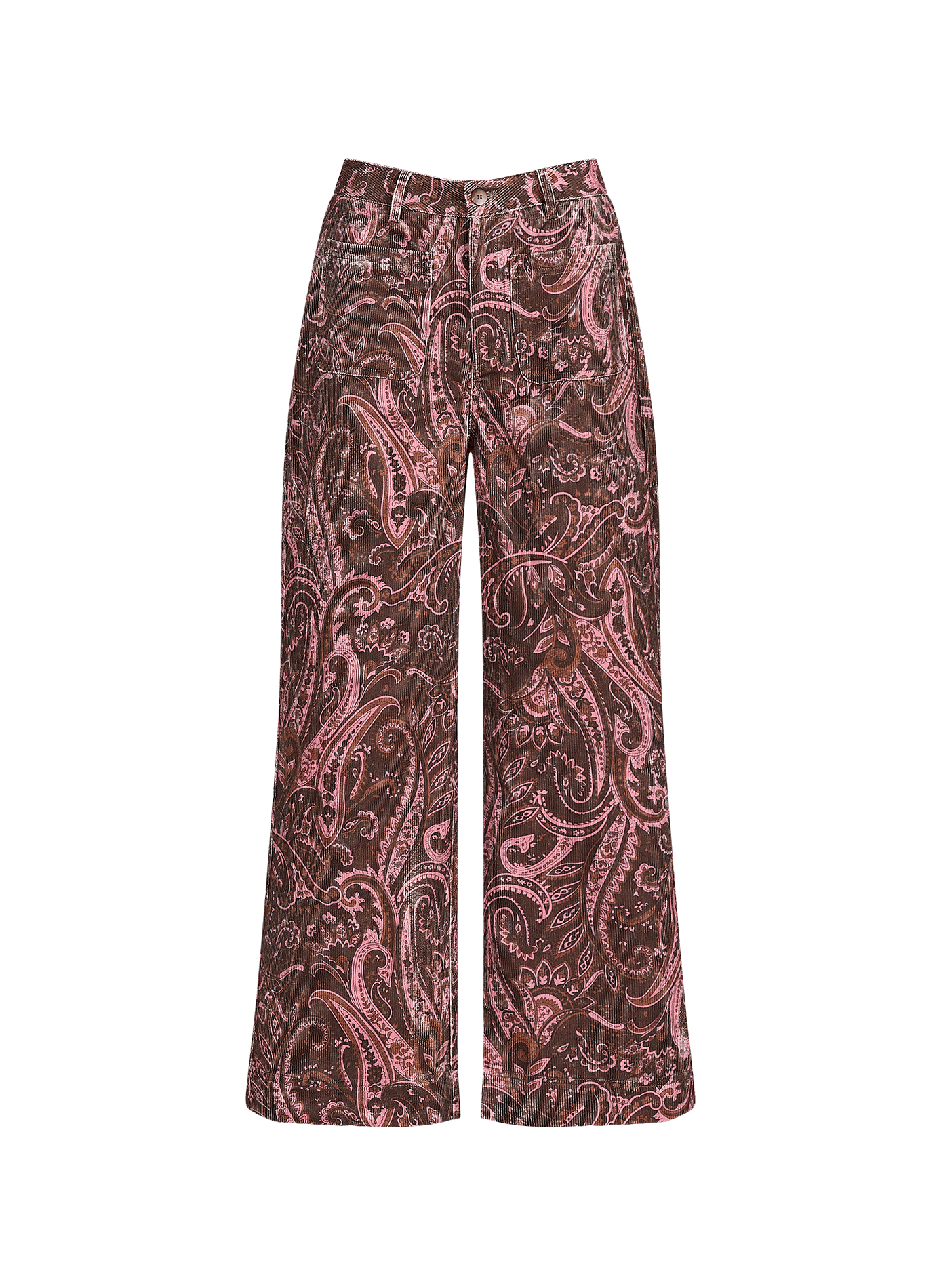 Weite Cordhose mit Muster GARANCE Braun