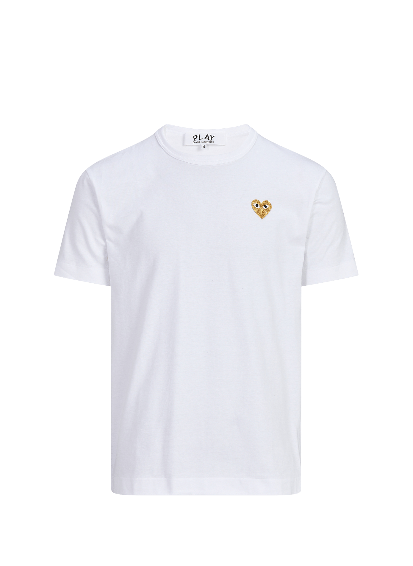 Gerade geschnittenes T-Shirt mit Rundhalsausschnitt und gesticktem Logo COMME DES GARCONS PLAY Weiss