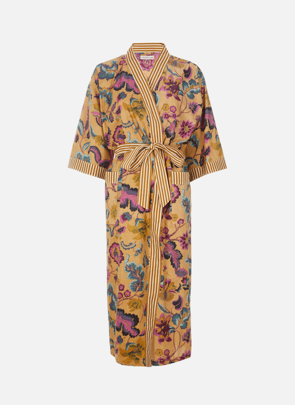 CURIOSITY LAB Kimono Mandu Vita en coton Jaune