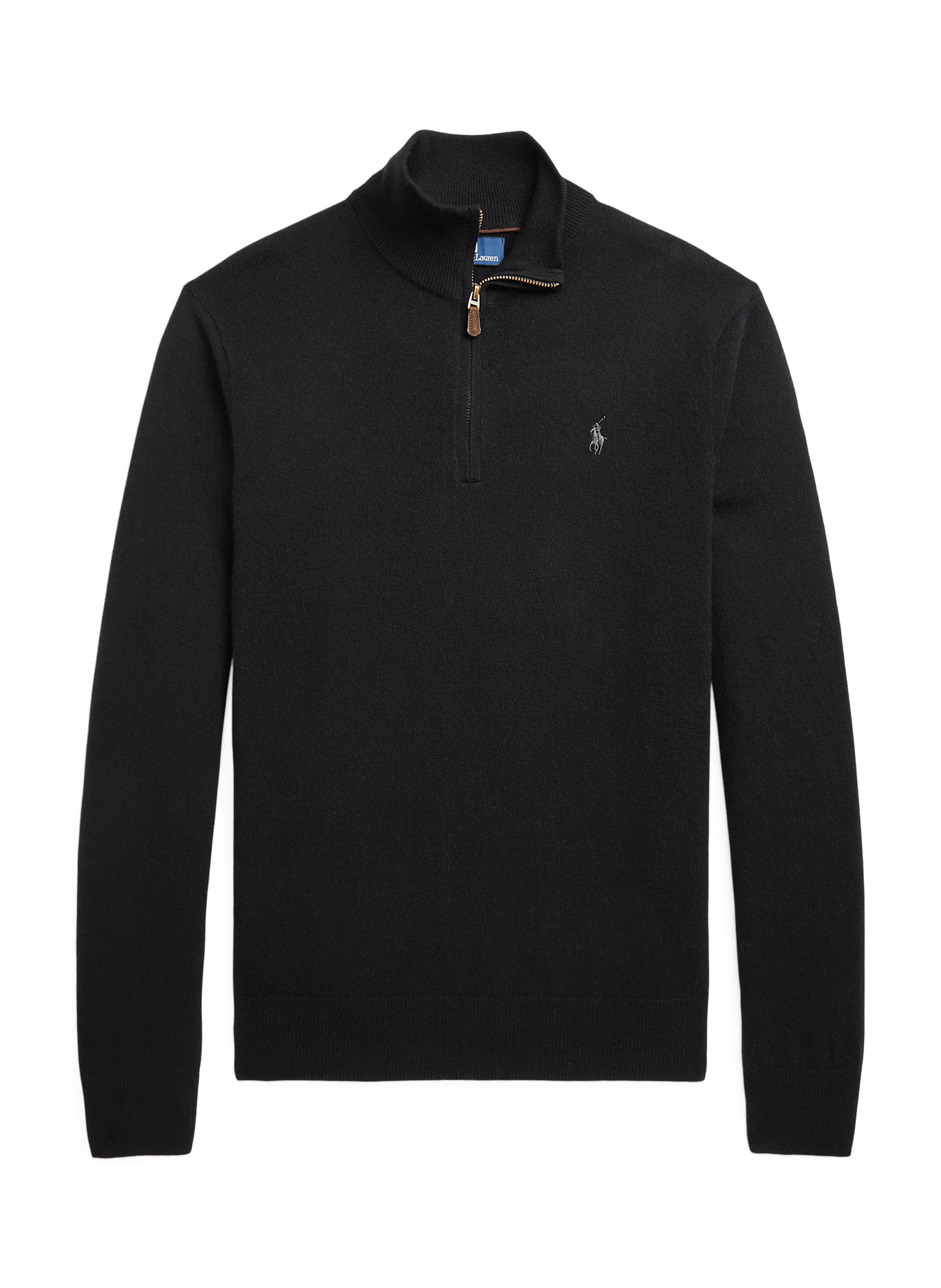 Wool zip-neck jumper POLO RALPH LAUREN Black