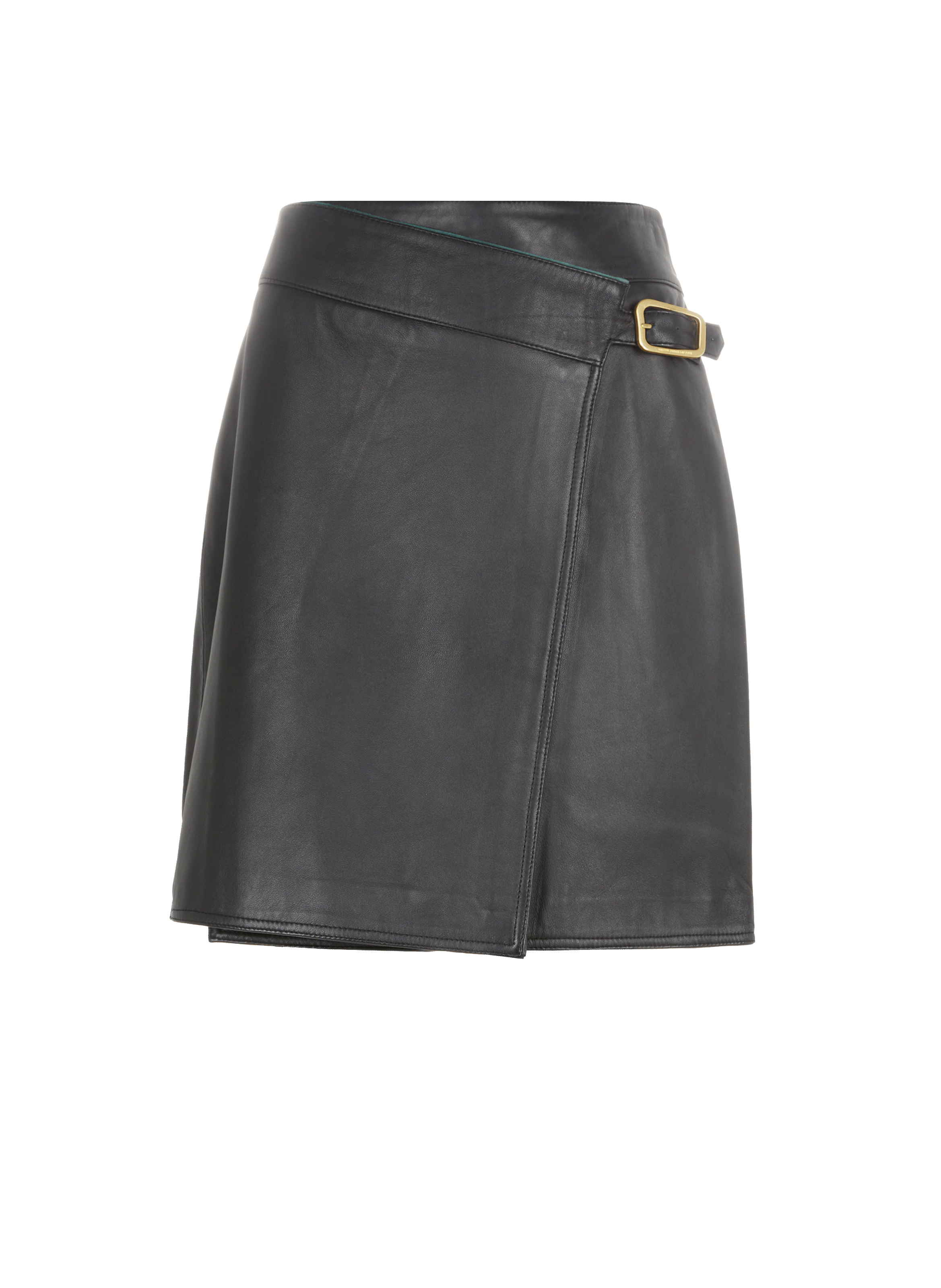 Jupe portefeuille en cuir