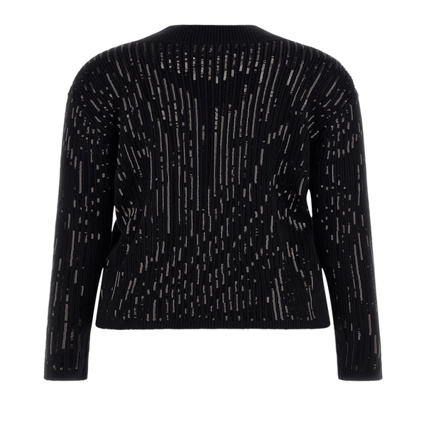 Guess Sequinned Jumper In Black