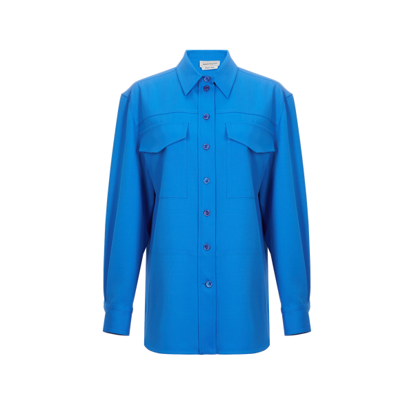 Shop Alexander Mcqueen Wool Shirt In Blue