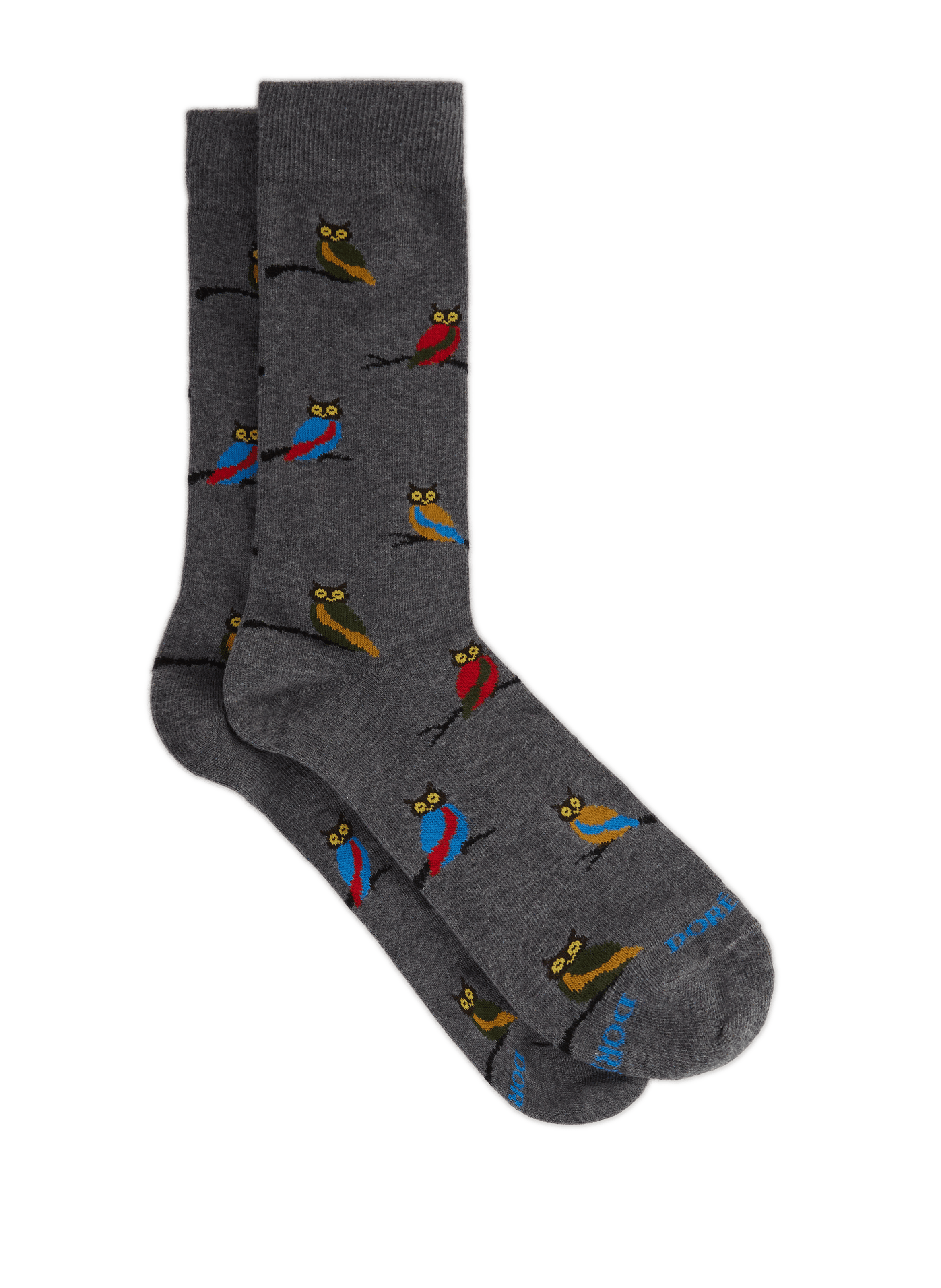 Printed socks CHAUSSETTE FANTAISIE PETITS HIBOUX COLORES Oxford/ponceau