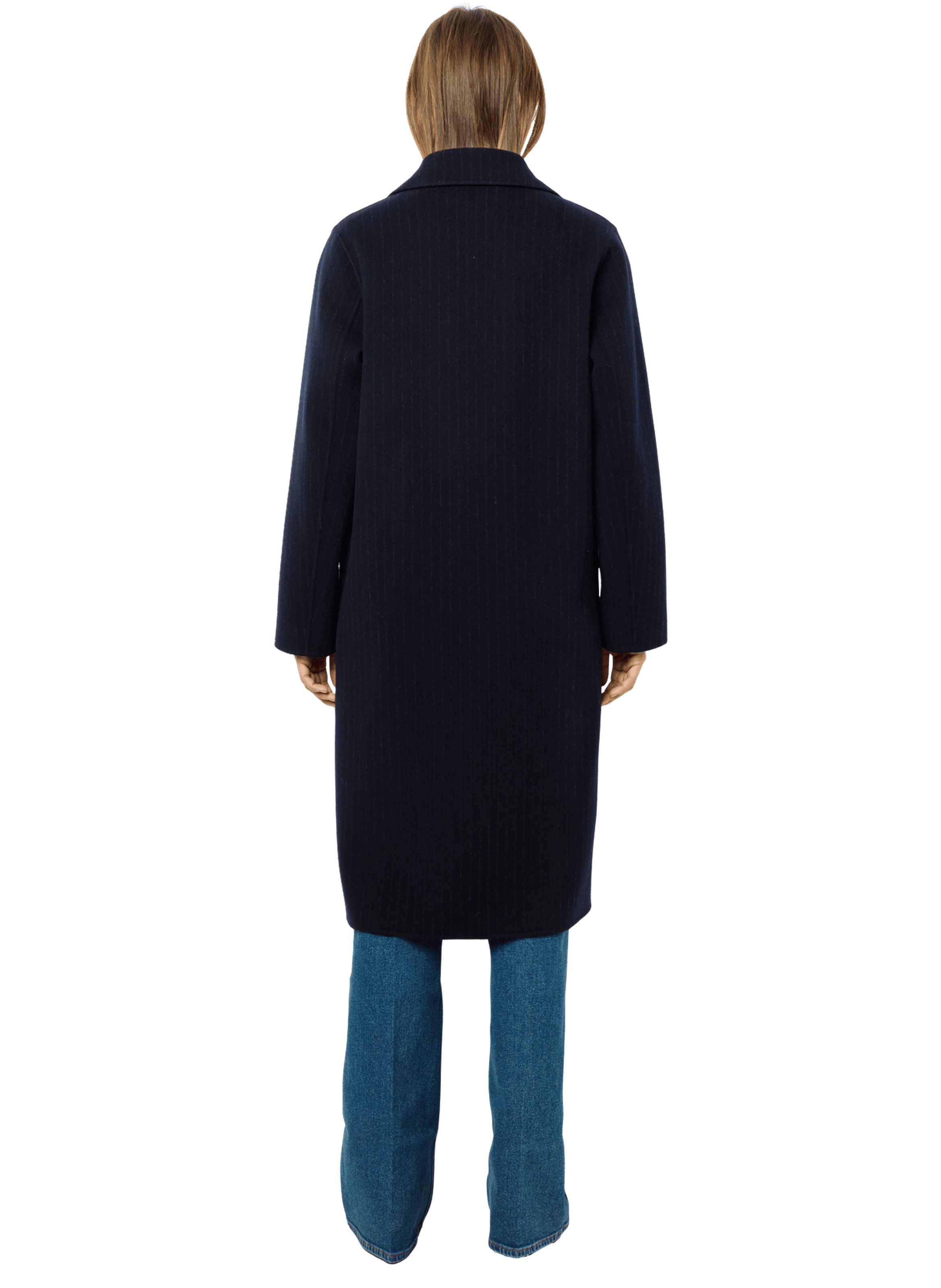 Manteau droit à fines rayures - lassia GERARD DAREL Bleu